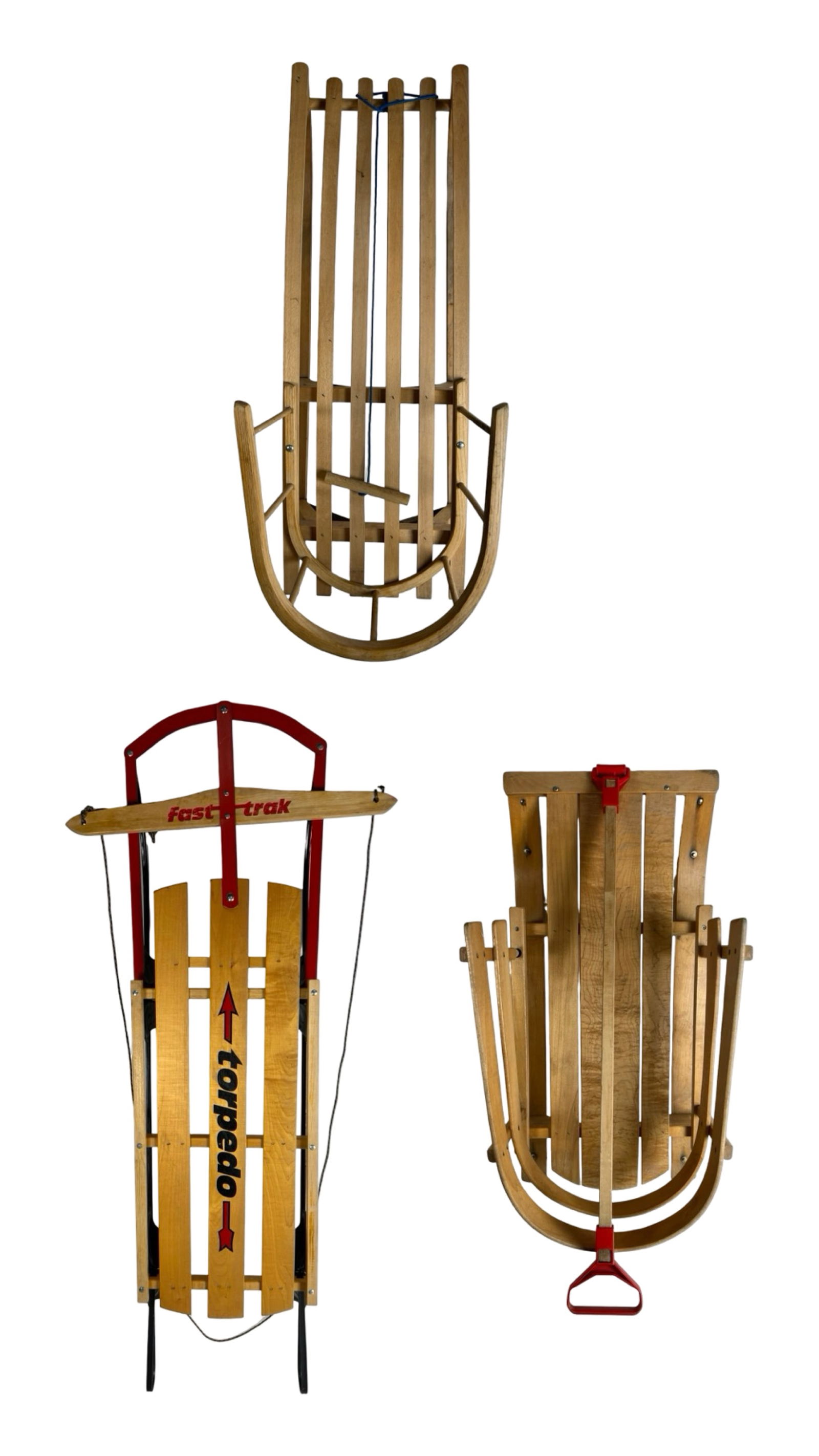 Vintage Wood Sled Trio - Classic Holiday Decor (1 of 4)