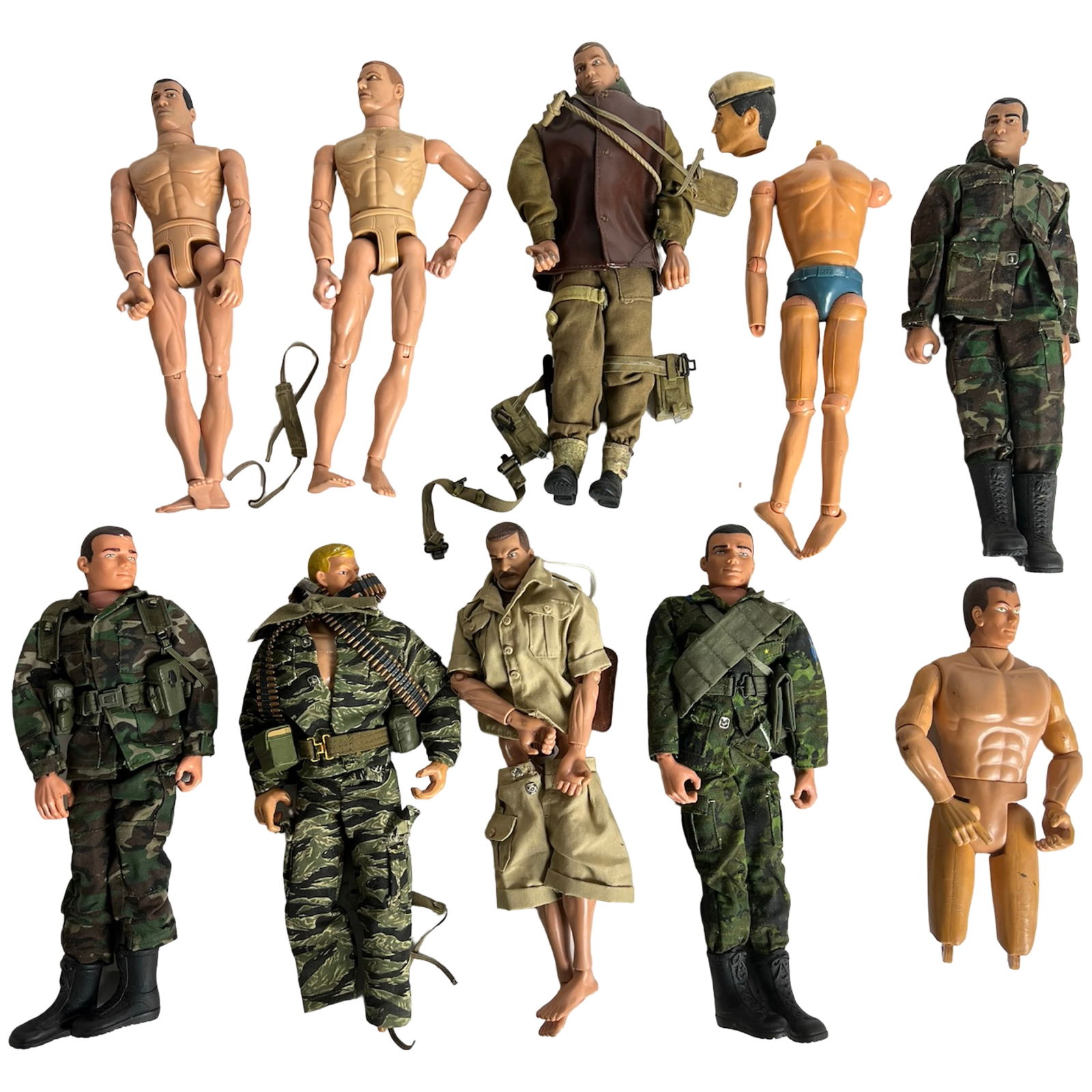 "The Ultimate Soldier" 21st Century Action Figures: Mixed lot of 1:6 scale articulated military action figures by 21st Century Toys, including "The Ultimate Soldier" series and compatible figures. Includes a variety of ethnicities and military uniforms