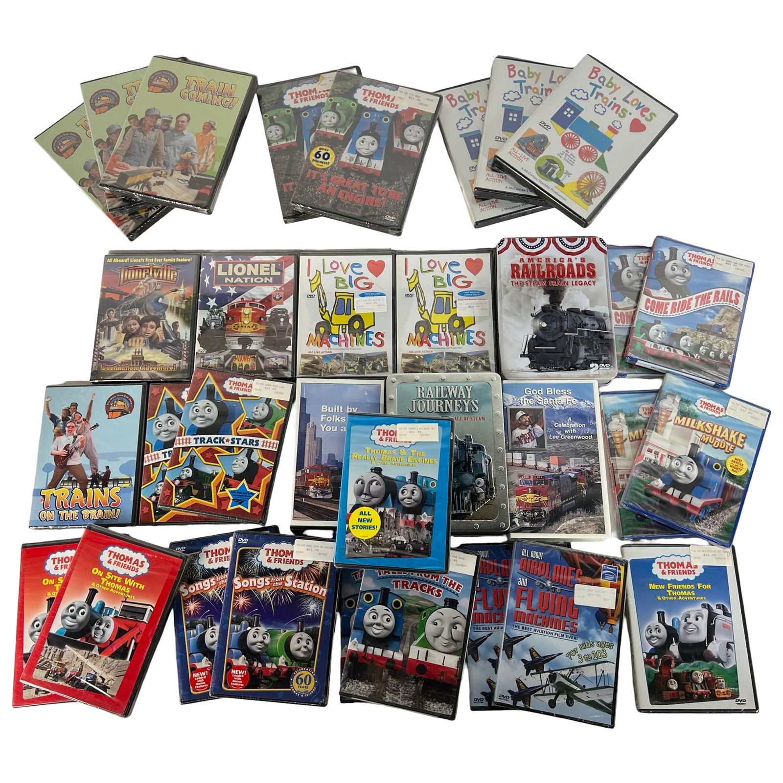 Large Lot of Train-Themed DVDs - Mostly Sealed (1 of 3)