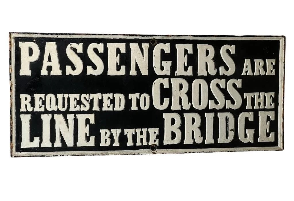 Vintage GWR British Railroad Bridge Crossing Sign (1 of 3)