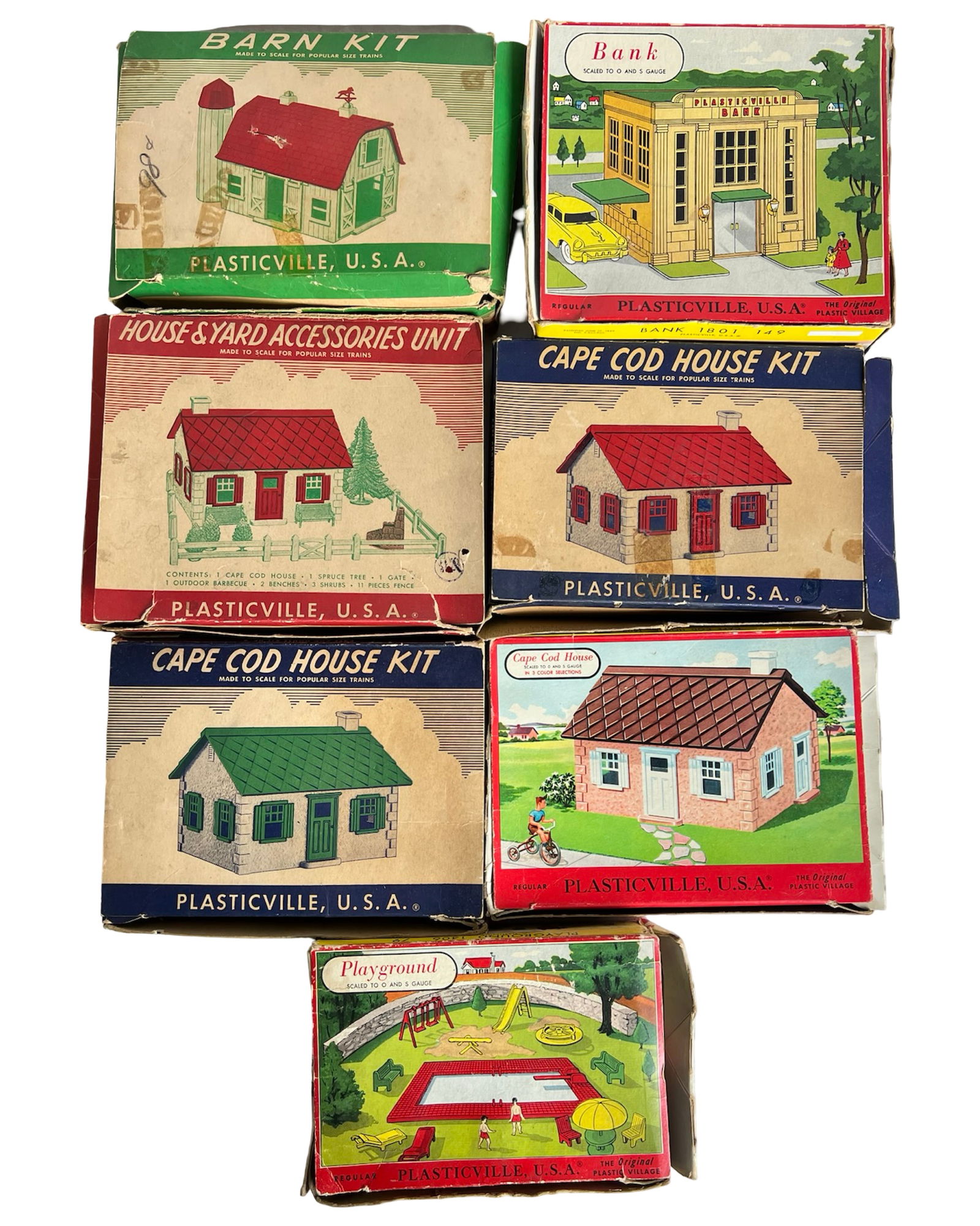 Vintage Plasticville U.S.A. Boxed Building Kits (1 of 4)