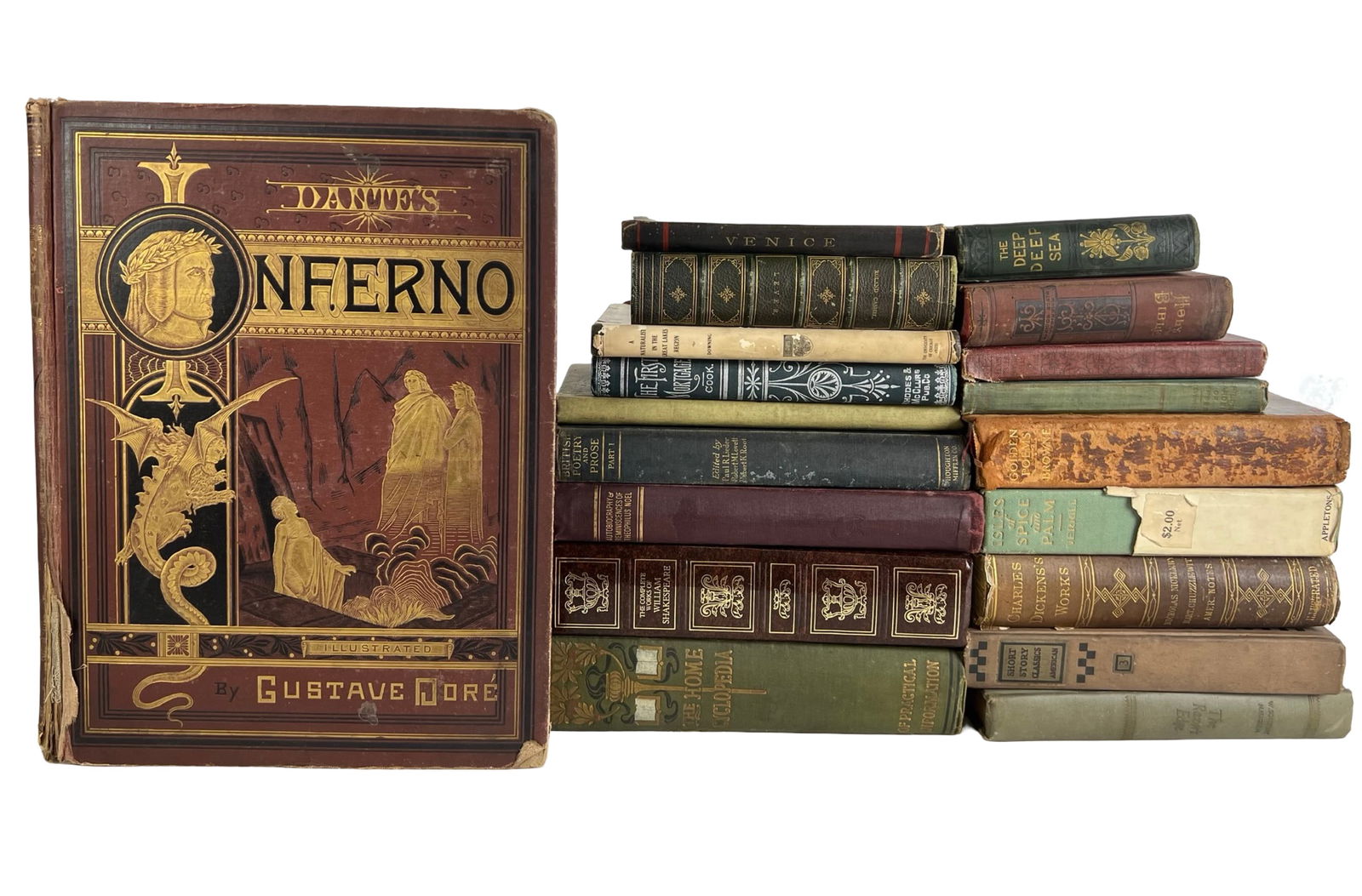 Antique Books-  Dante's Inferno- Gustave Dore (1 of 6)