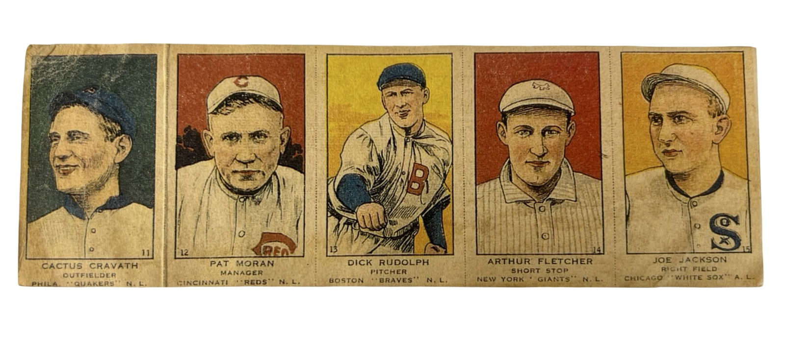 1919-21 Baseball Strip Card Panel-  Joe Jackson (1 of 4)
