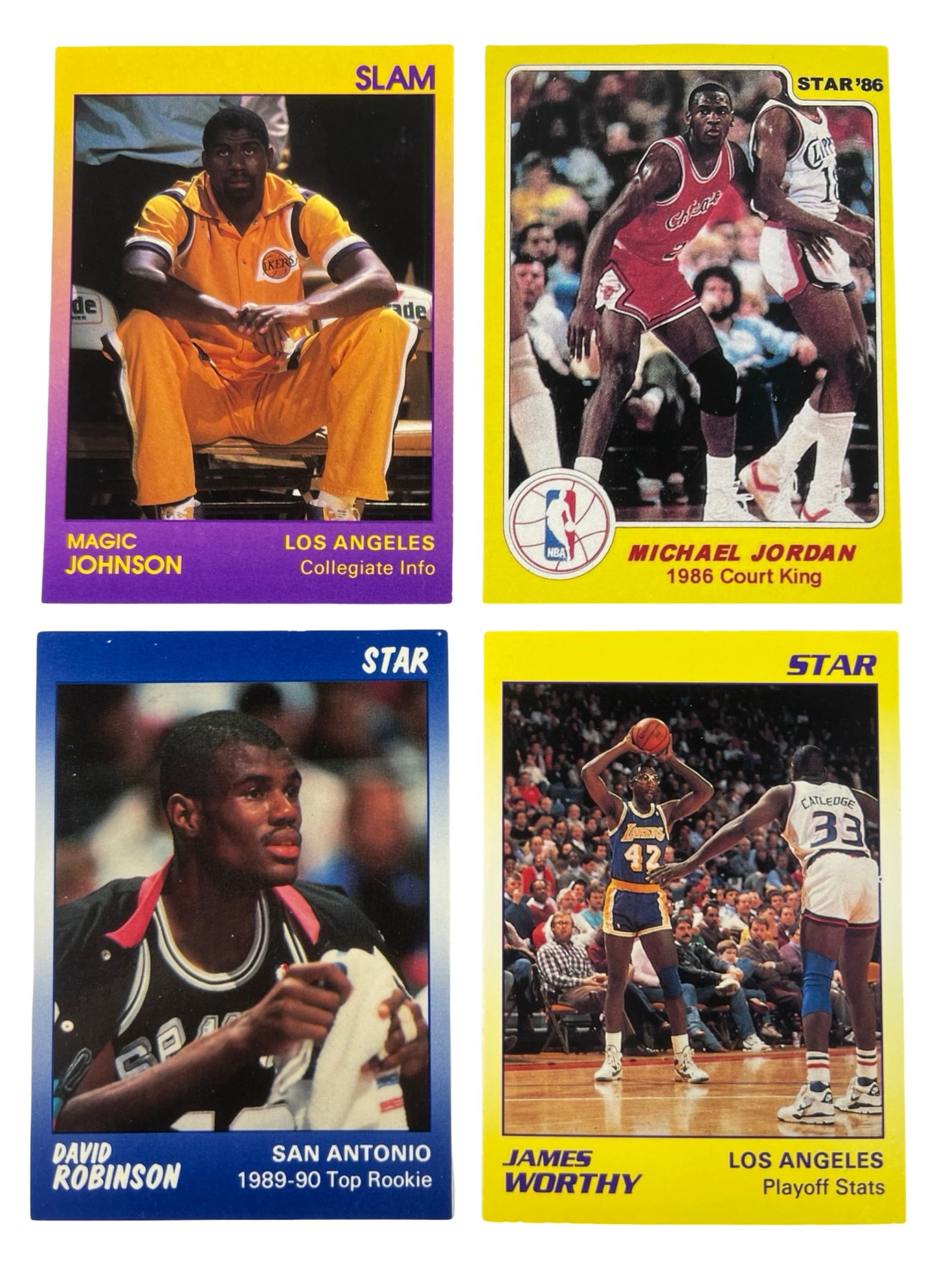 1980s STAR Basketball Cards Michael Jordan, Magic (1 of 2)