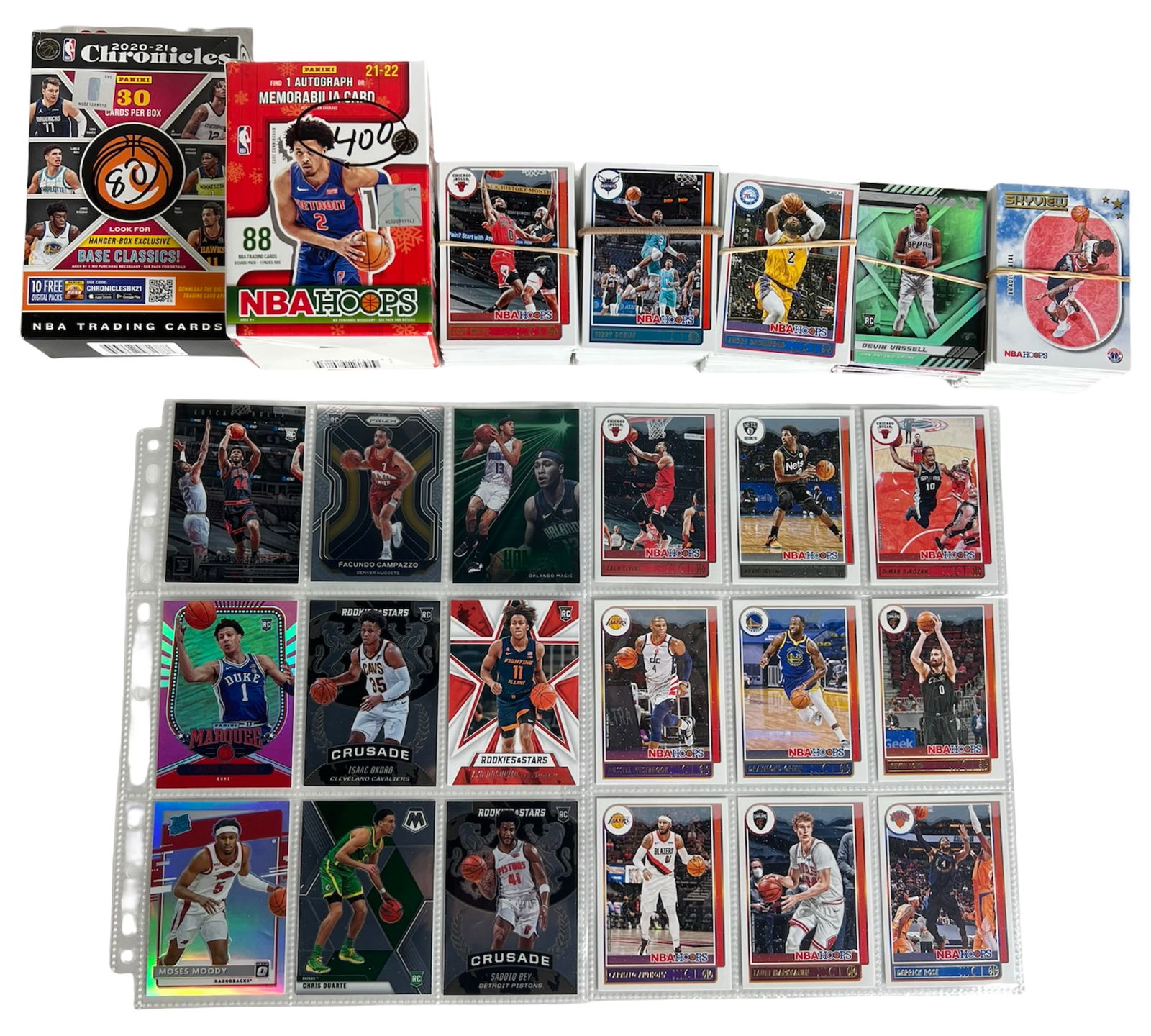 400-Card NBA Hoops 2021 Basketbal Cards & Panini P (1 of 8)