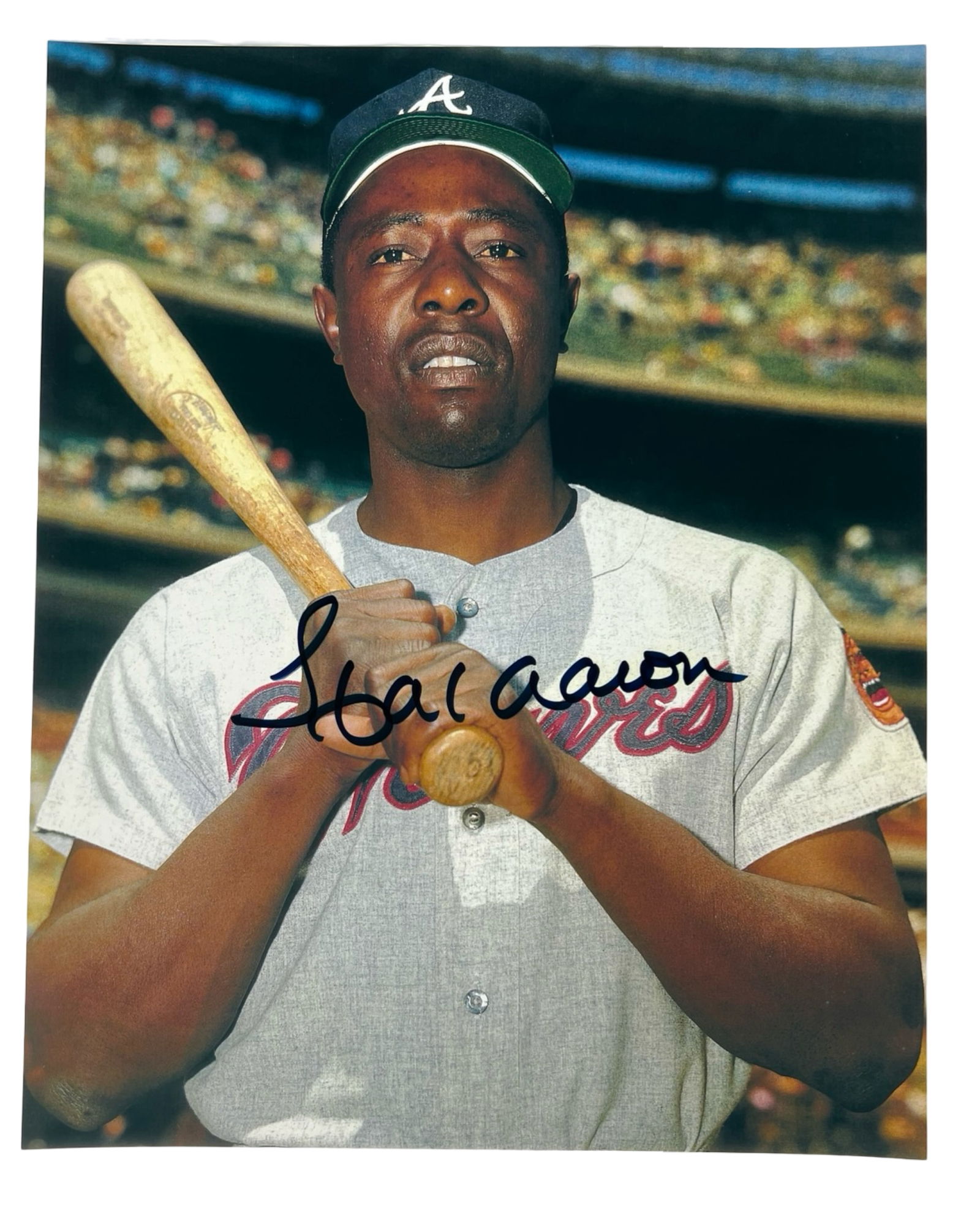 Hank Aaron Autographed Braves Baseball Photograph (1 of 3)