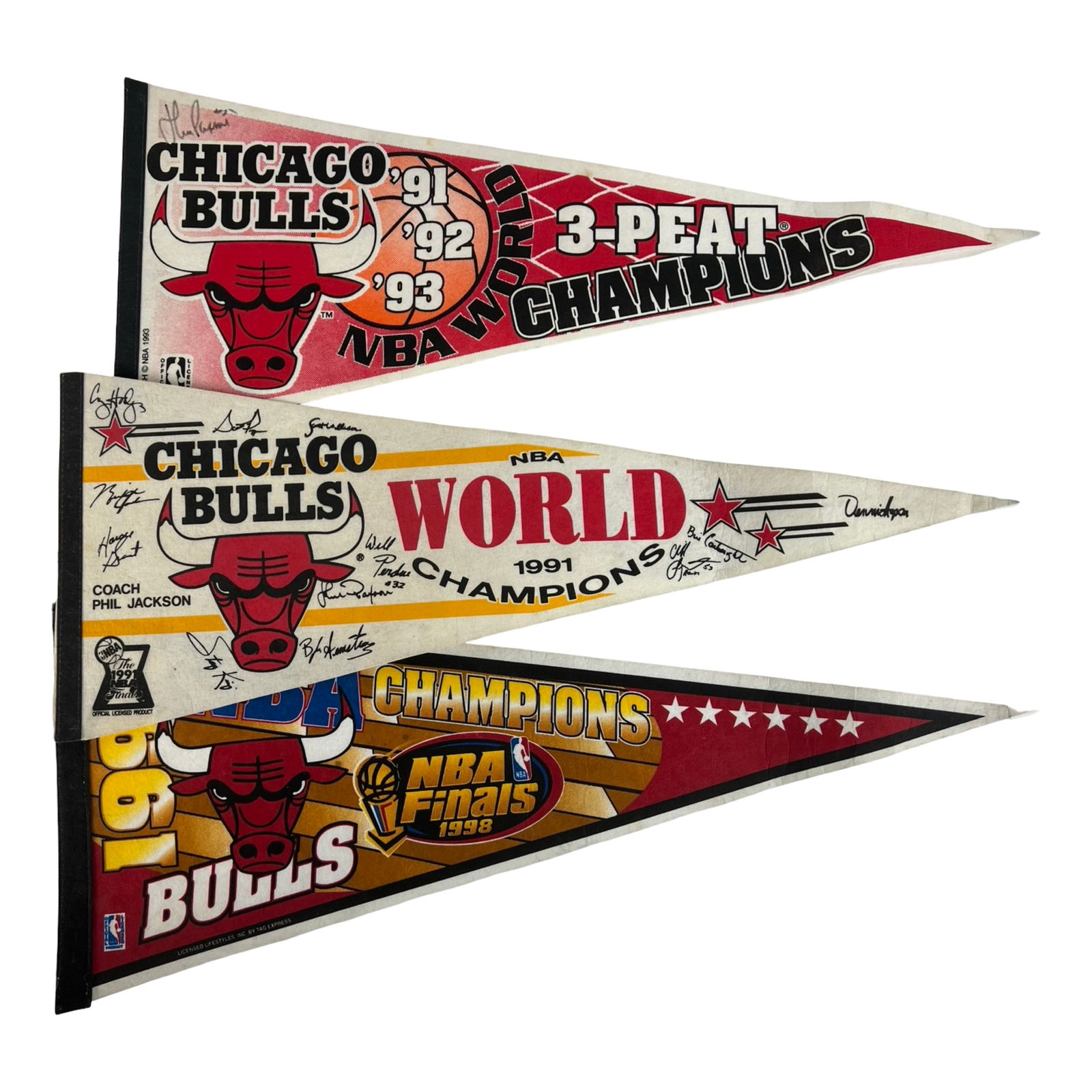 John Paxson Signed Chicago Bulls Champs Pennant (1 of 5)