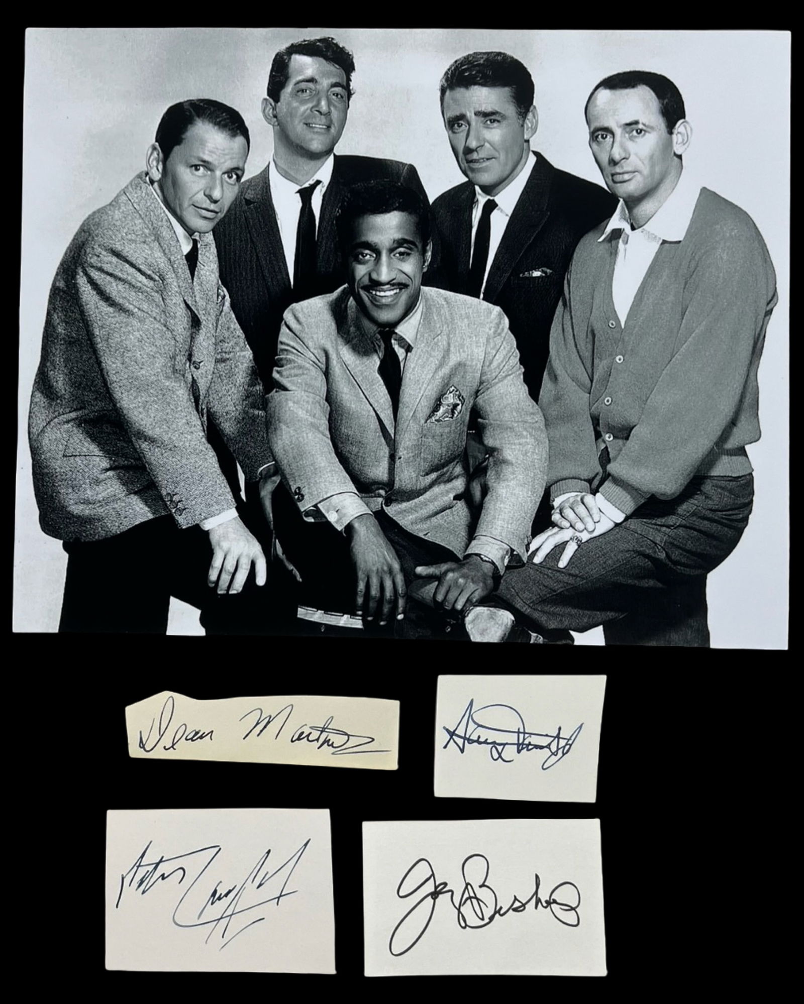 "Rat Pack"- Set of 4 Autographes- Martin, Davis, (1 of 3)