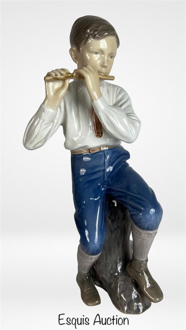 B&G Bing & Grondahl "Boy Playing Flute" Figurine (1 of 4)