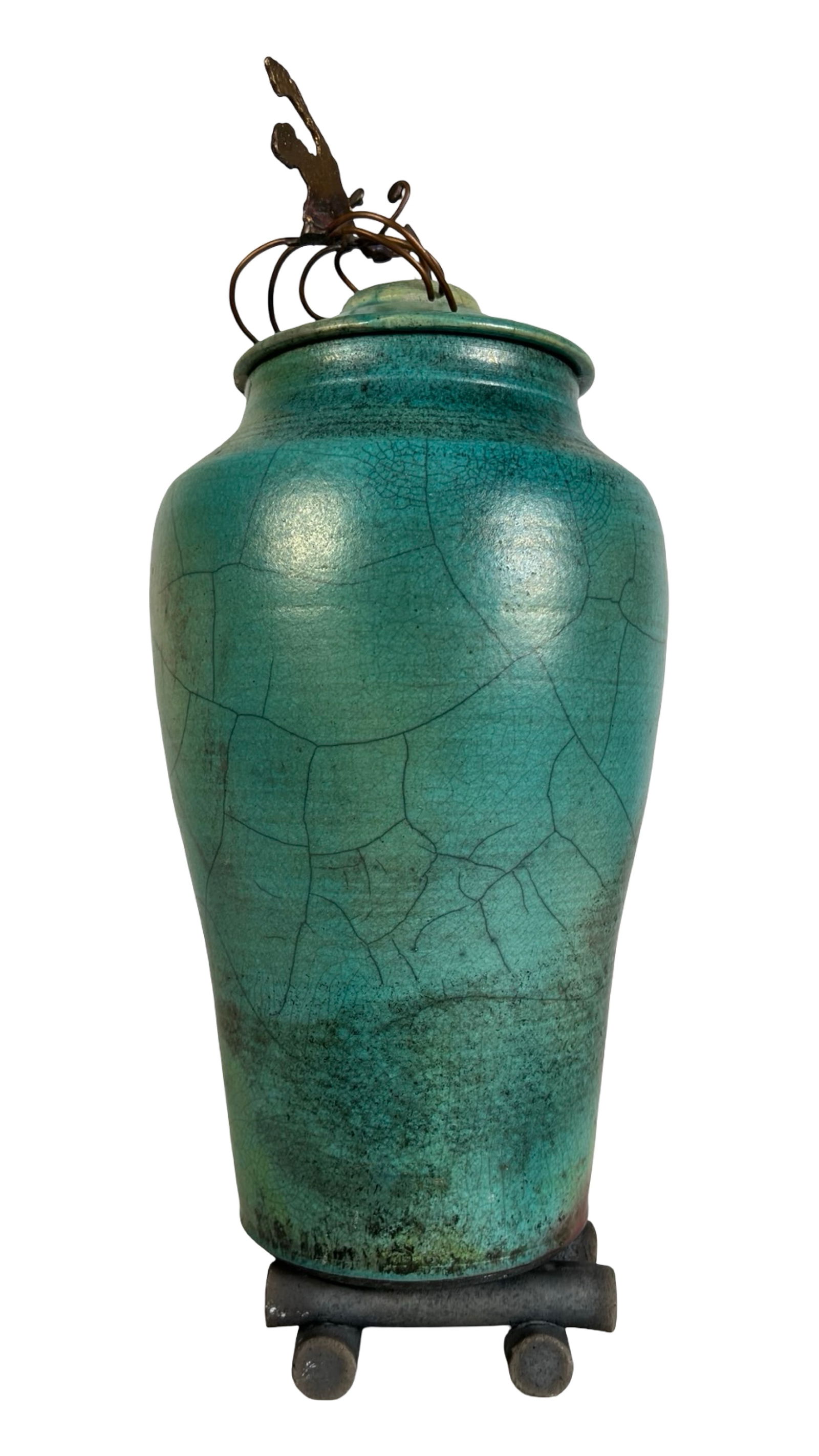 Richard Lynn Studham Raku Art Pottery Vessel (1 of 7)