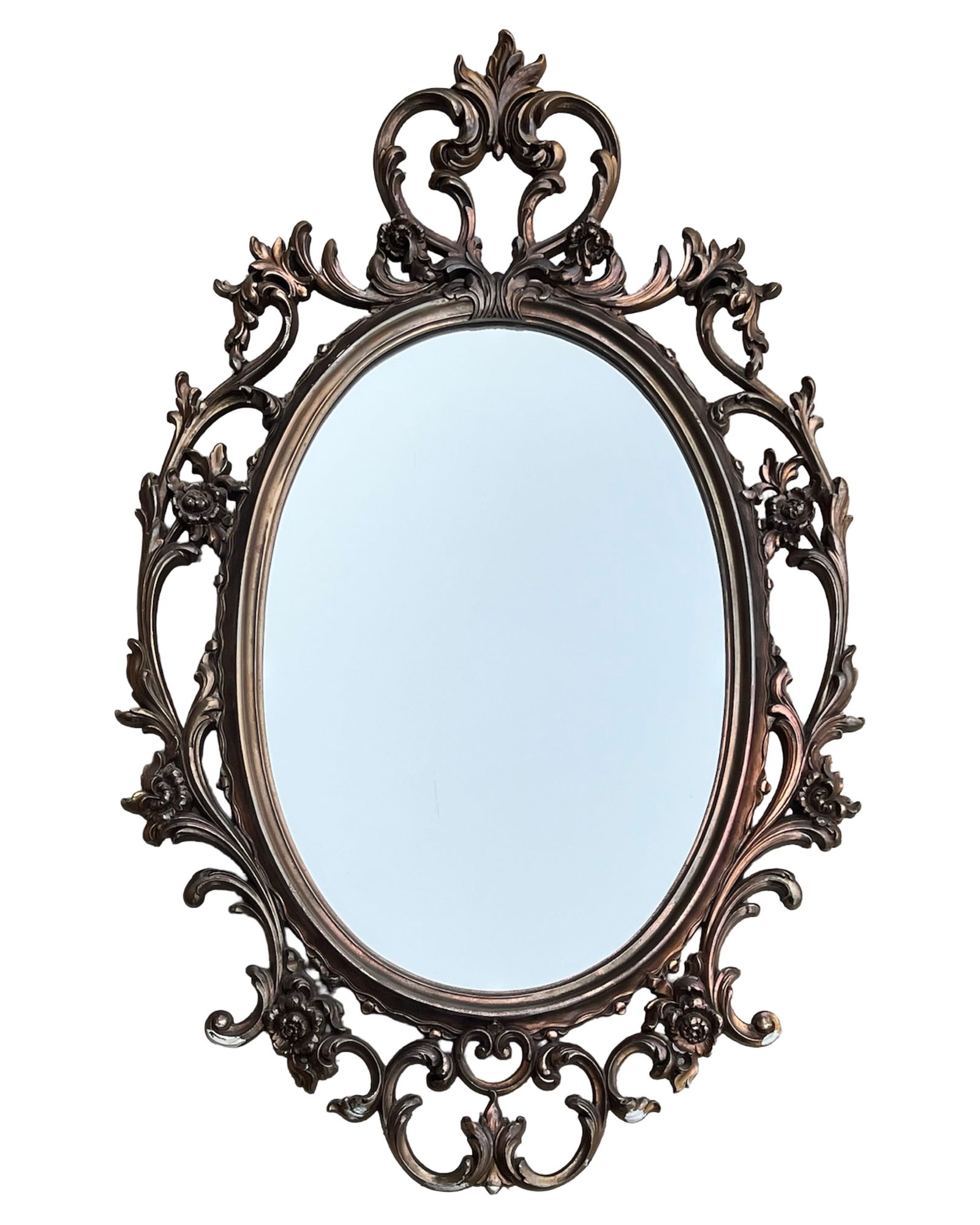 Vintage Ornate Rococo-Style Oval Wall Mirror (1 of 3)
