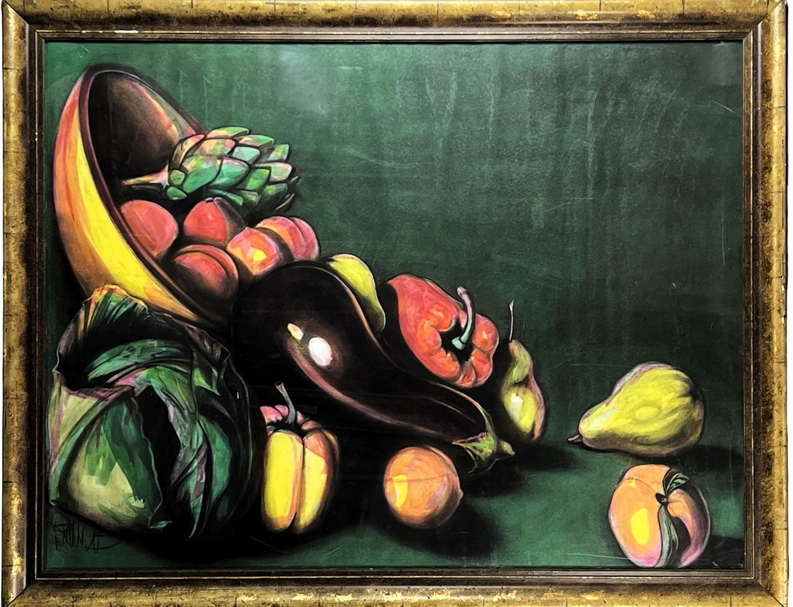 Vibrant Pastel Still Life w/ Fruit and Vegetables (1 of 3)