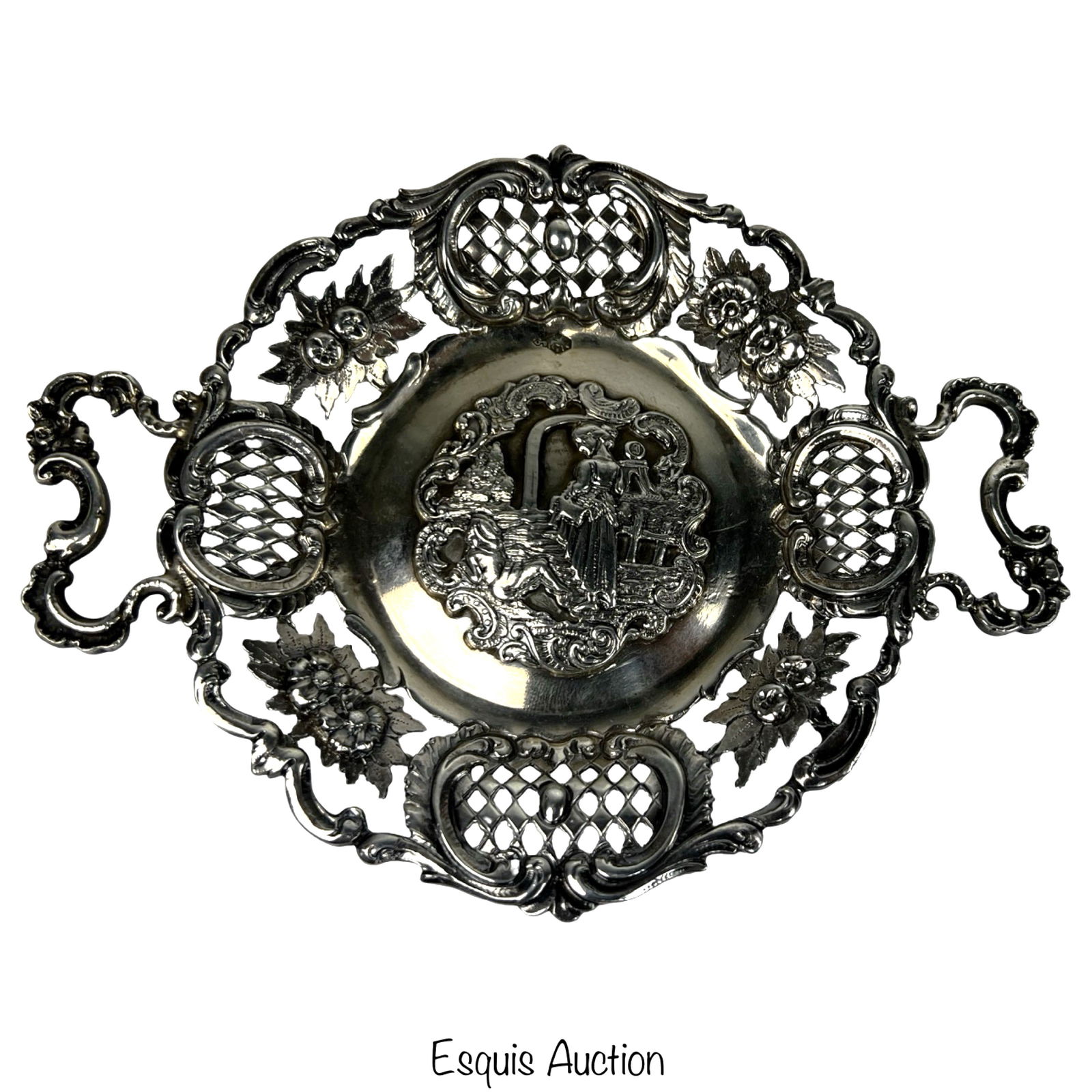Antique Dutch .800 Silver Highly Ornate Coin Tray (1 of 5)