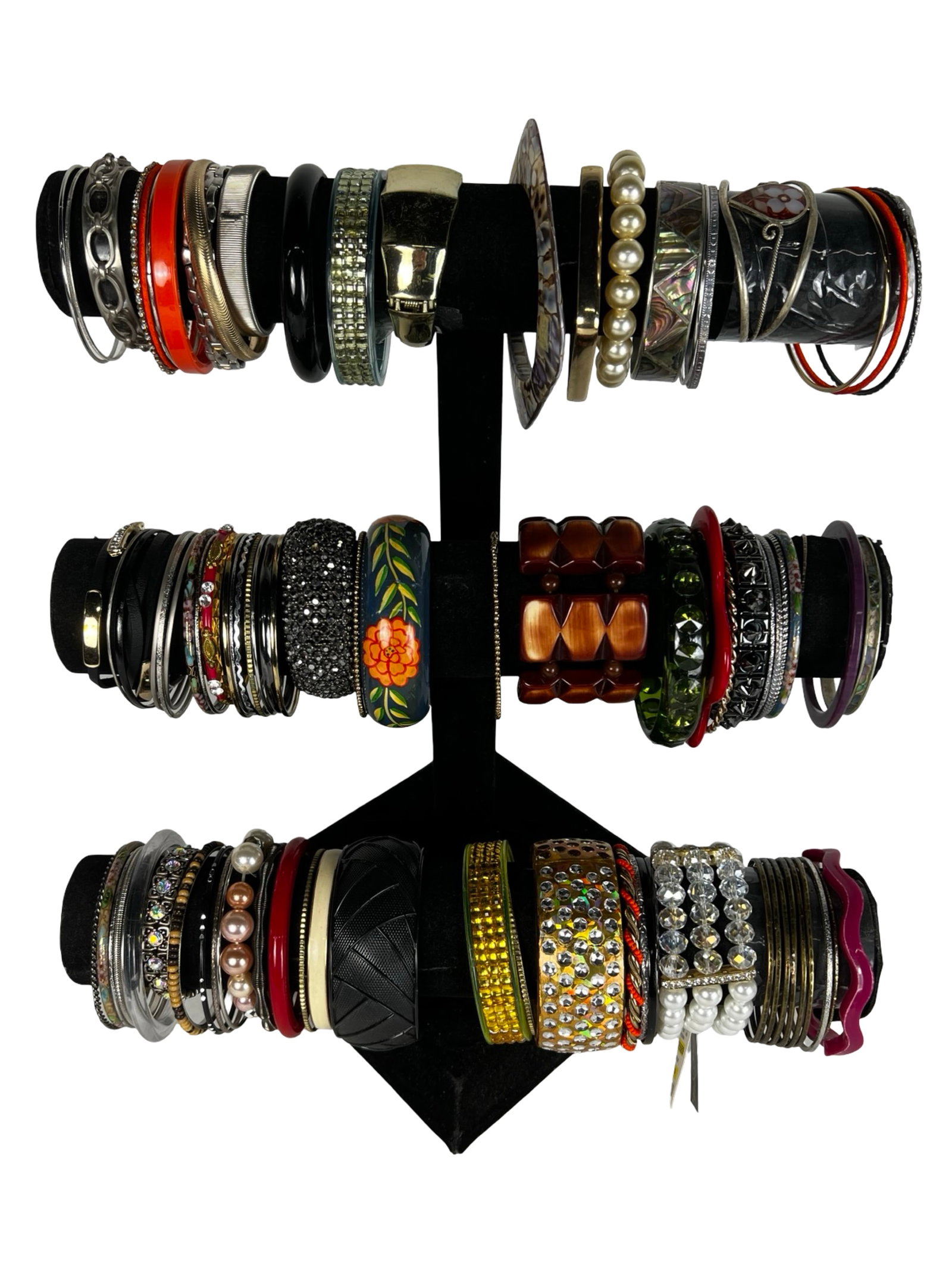 Collection of Lady's Bracelets: Explore a diverse assortment of bracelets, each one offering its own unique style and charm. Display stands are not included.