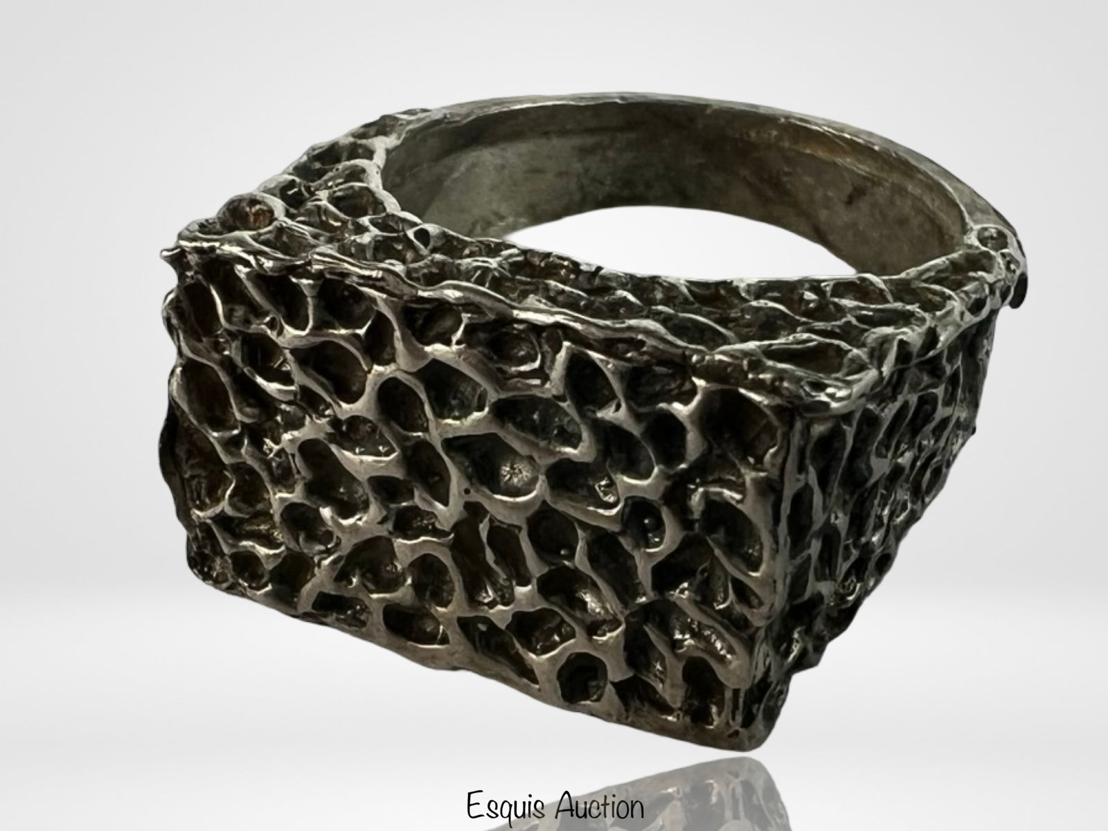 Oxidized Sterling Silver Brutalist Ring (1 of 4)