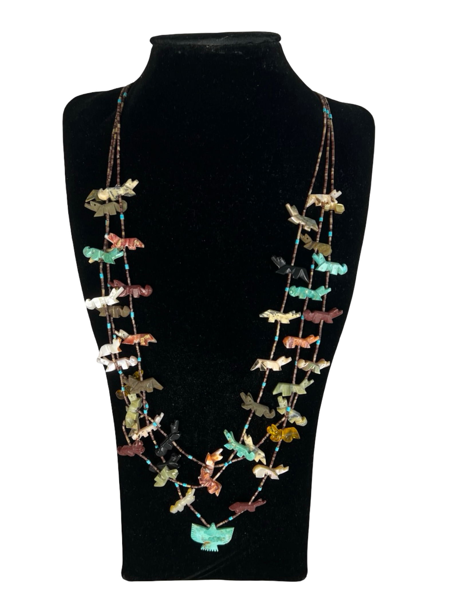 Zuni 3-Strand Multi-Animal Fetish Necklace (1 of 6)
