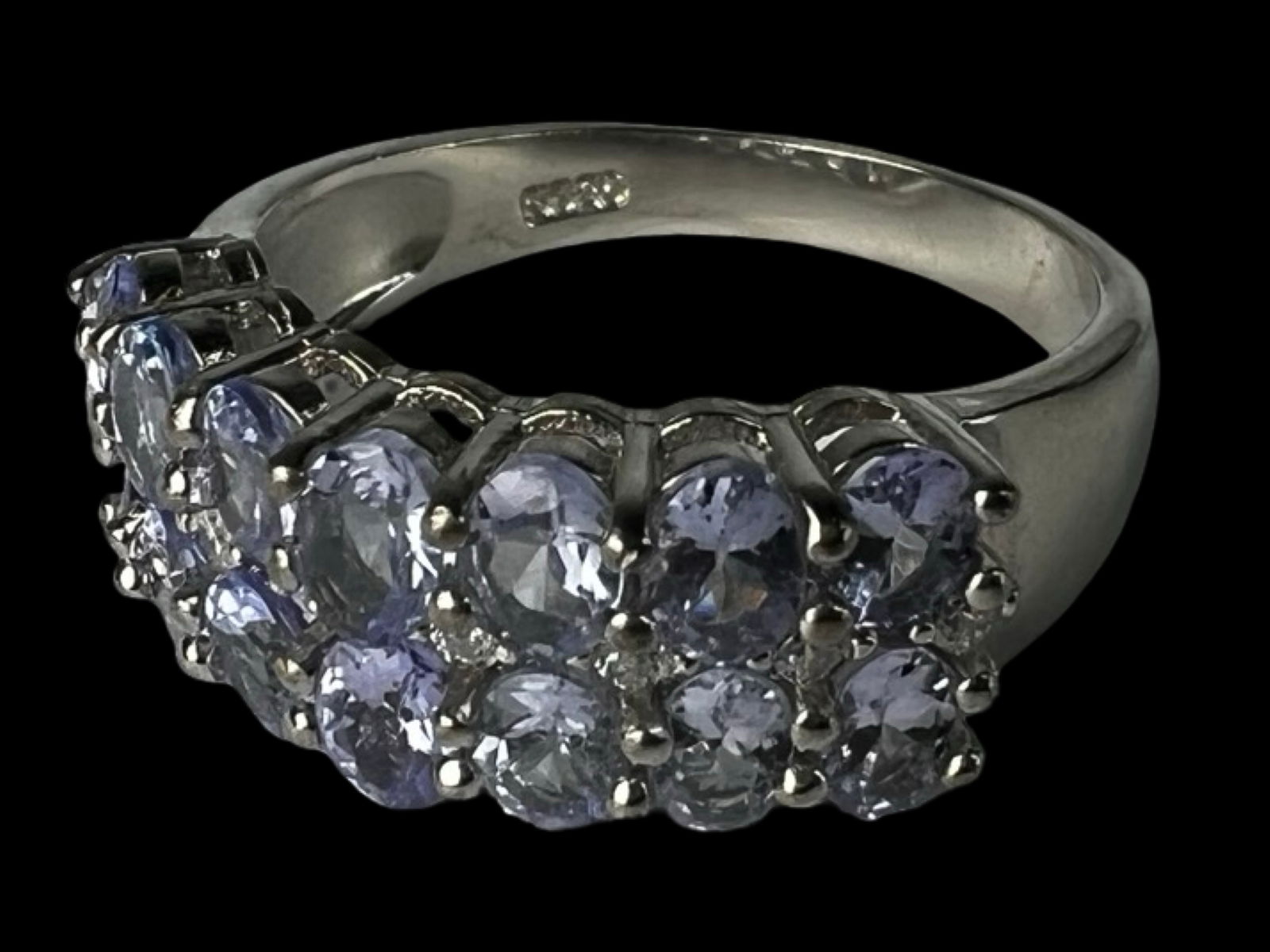 Natural Violet Blue Tanzanite Sterling Silver Ring (1 of 4)