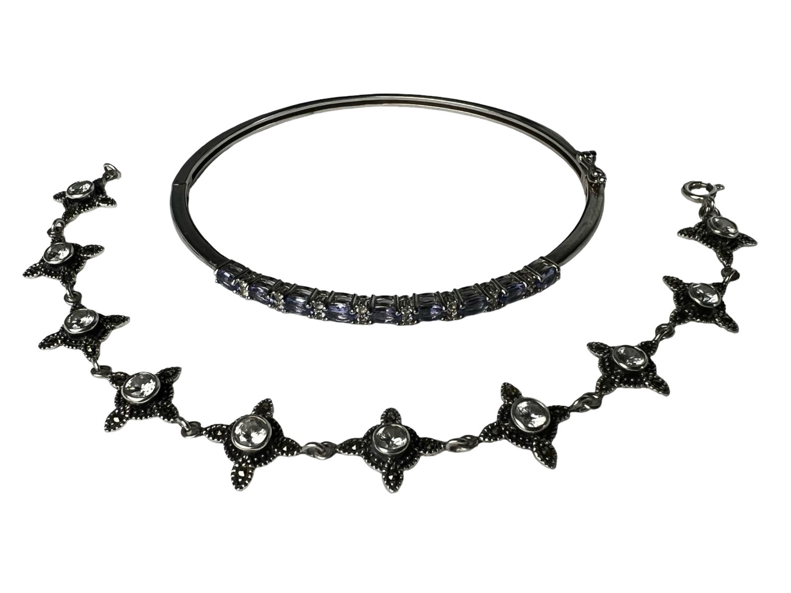 Sterling Silver Bracelets - Cuff and Chain (1 of 5)