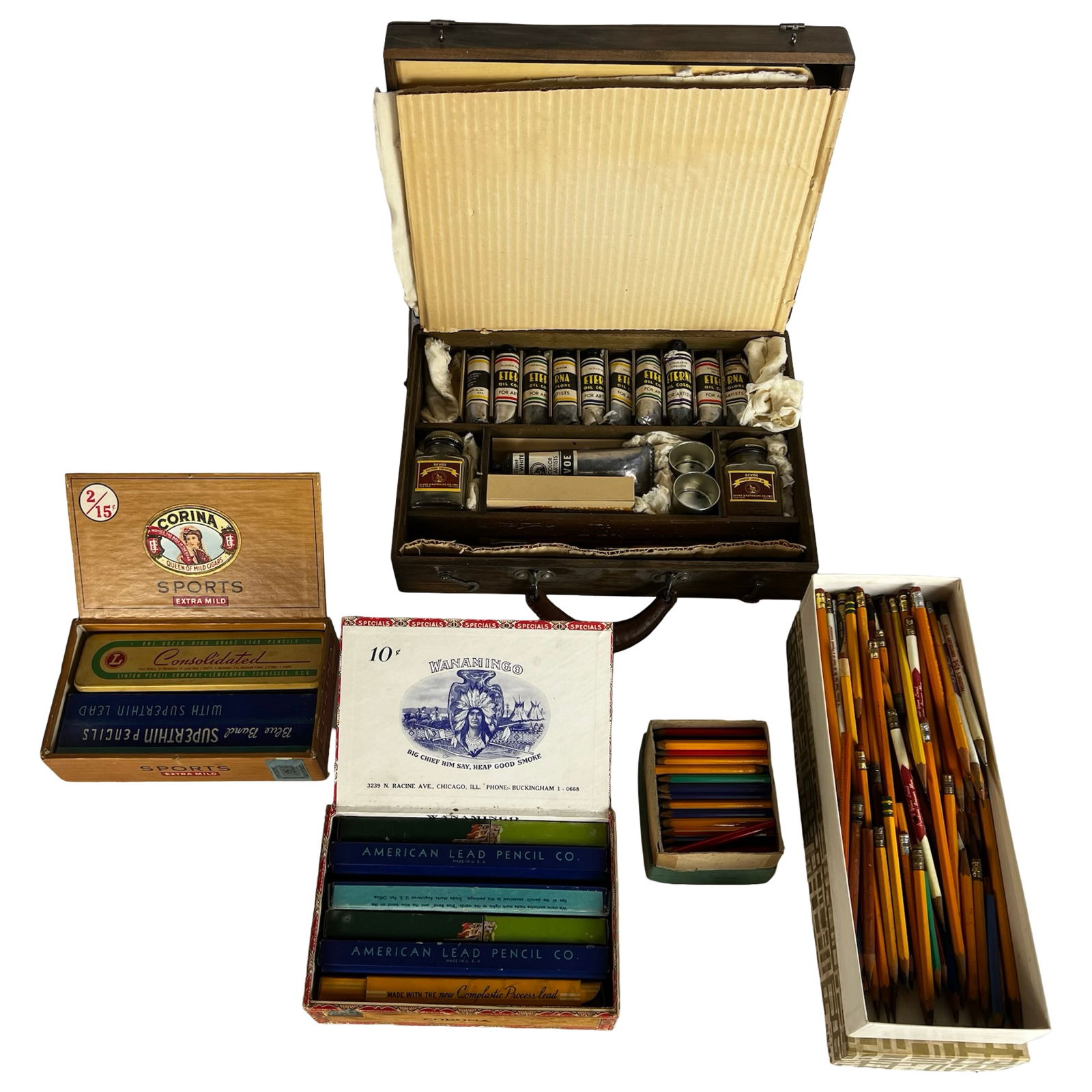 1940s Artist Paint Box &  Pencil Collections (1 of 7)