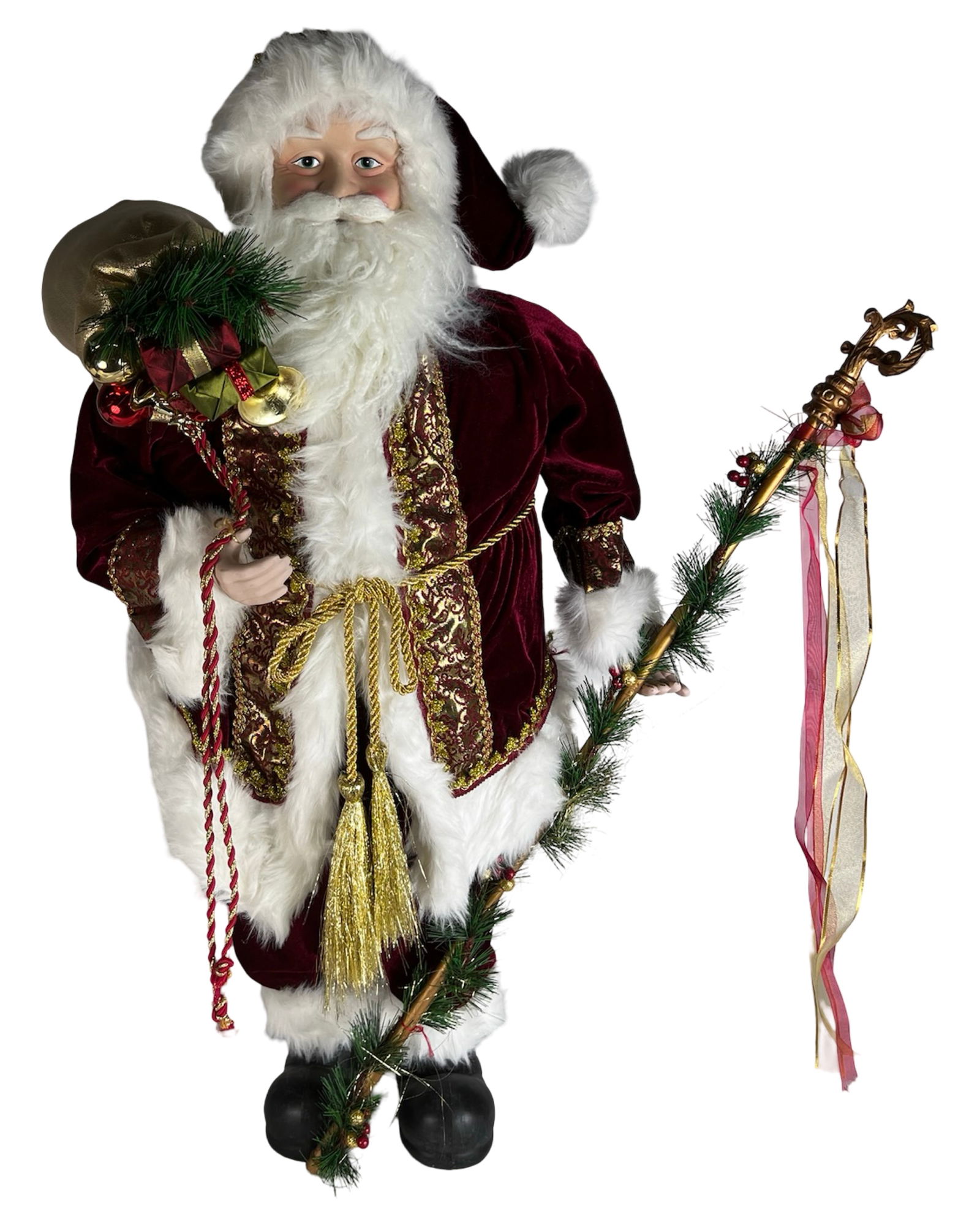 Santa Claus Christmas Figure w/  Staff & Gift Sack (1 of 3)