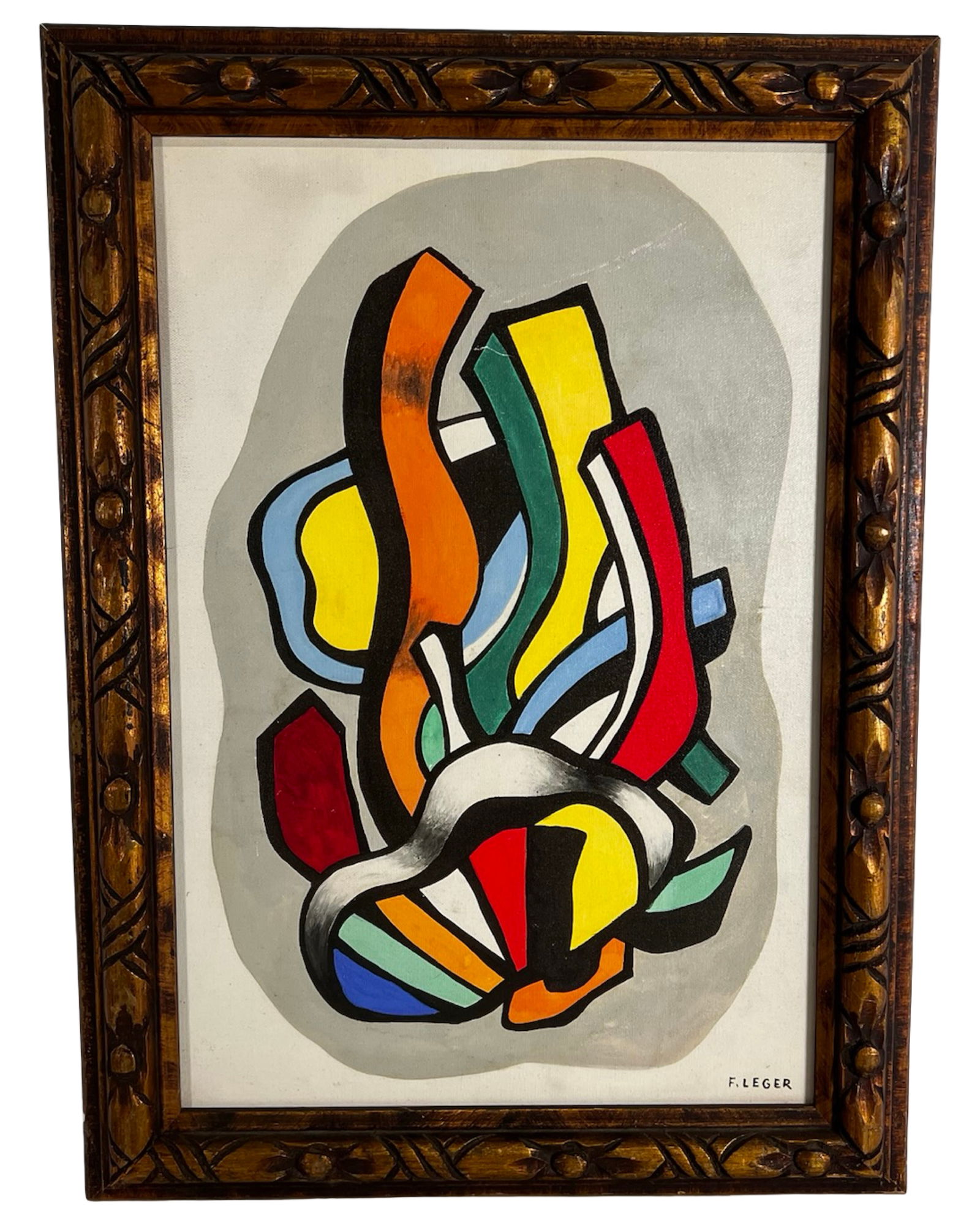 Fernand Leger (manner) Geometric Abstract Painting (1 of 4)
