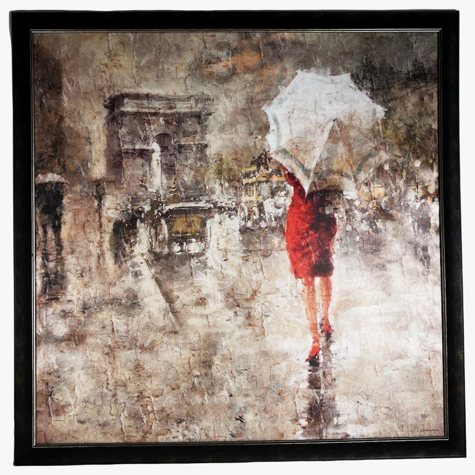 Rainy Paris Street Scene Canvas Print- H. Farahani (1 of 3)