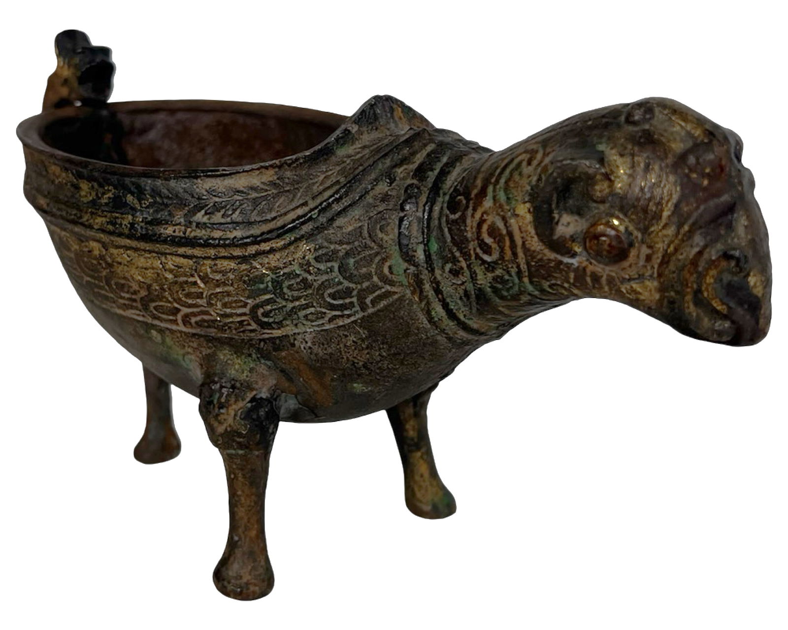 Chinese Archaic Bronze Yi Ritual Pouring Vessel (1 of 5)