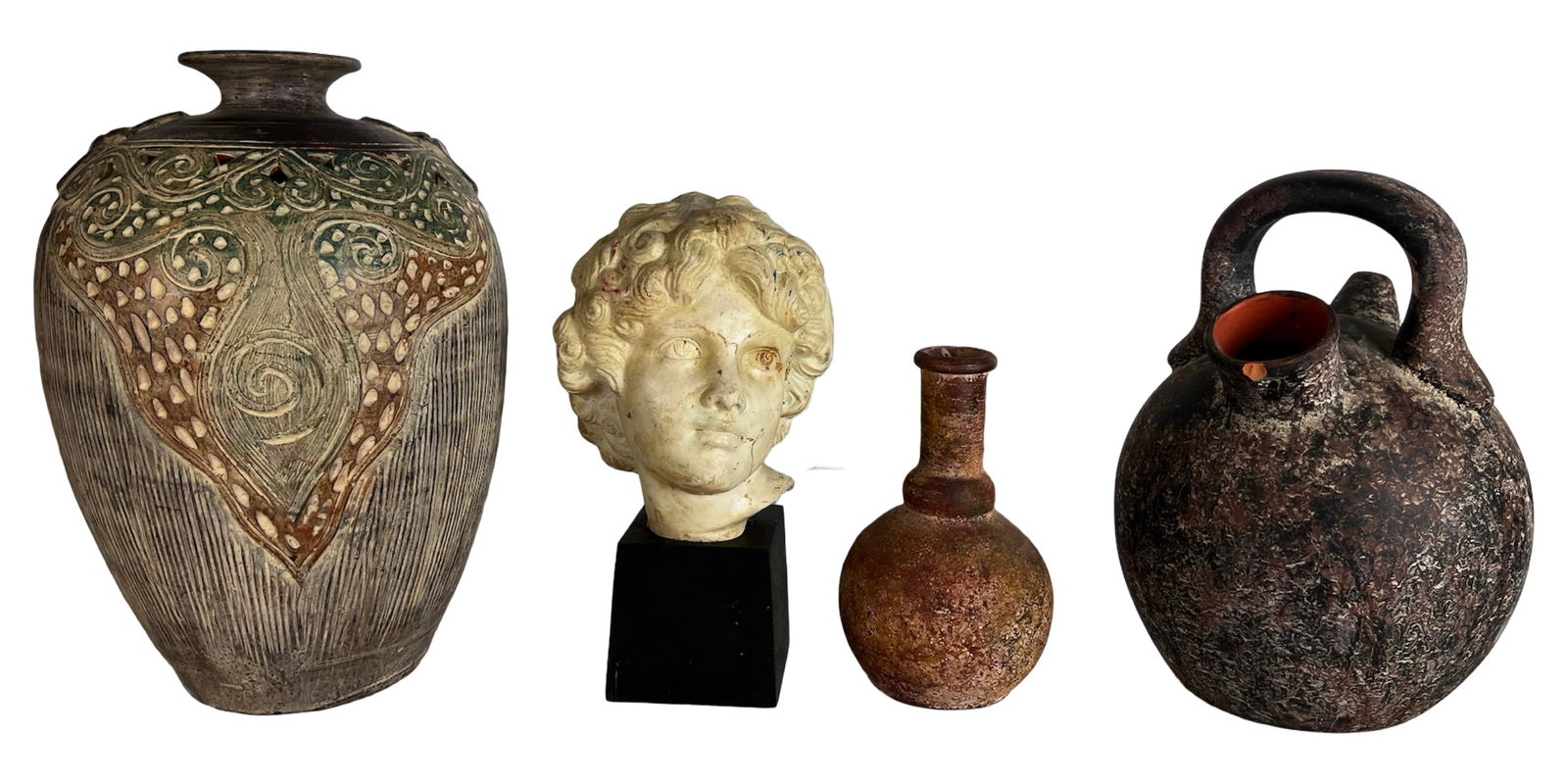 Decorative Ceramic Vessels and Plaster Bust (1 of 4)