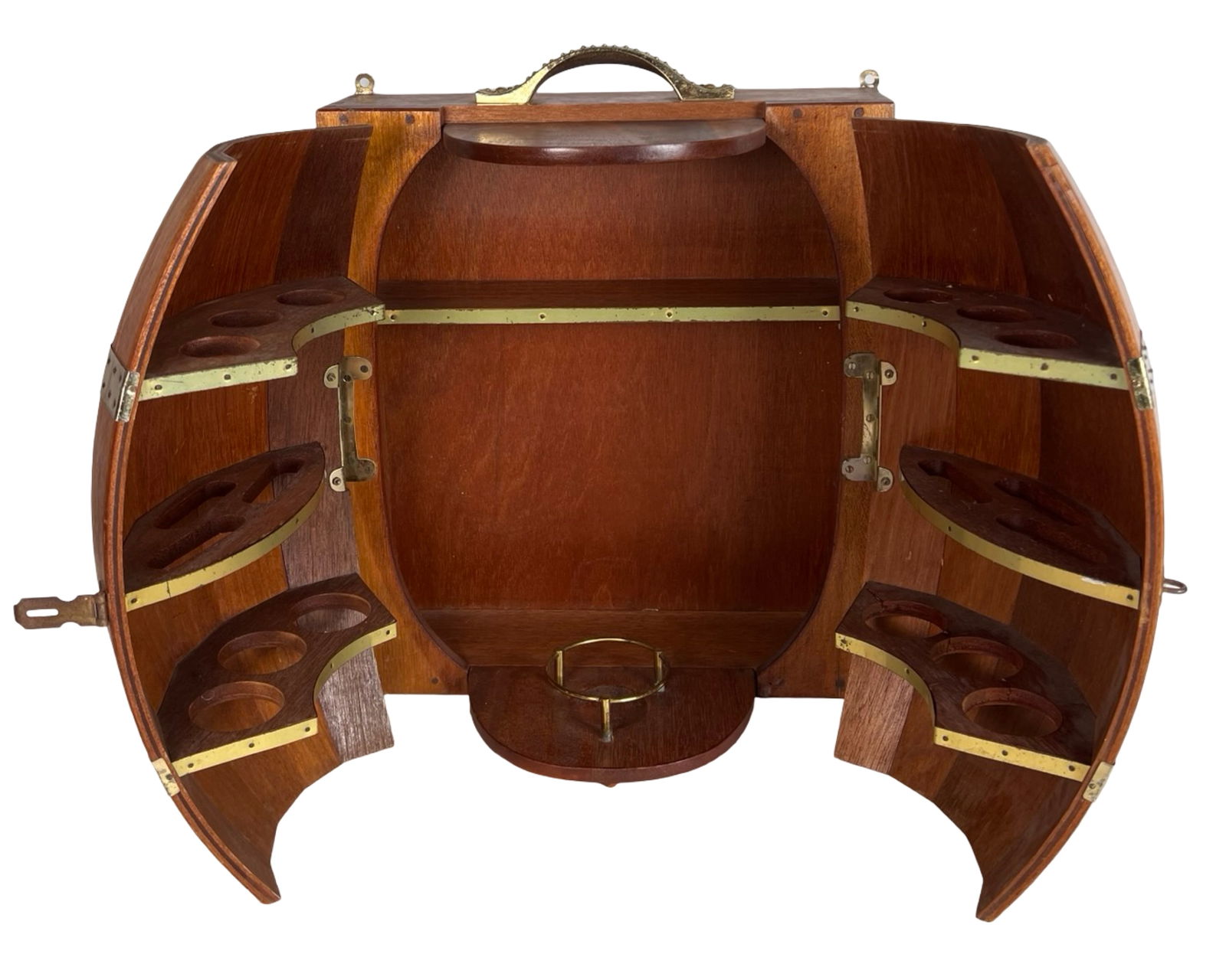 Barrel-Shaped Wall-Mounted Liquor Bar Cabinet (1 of 4)