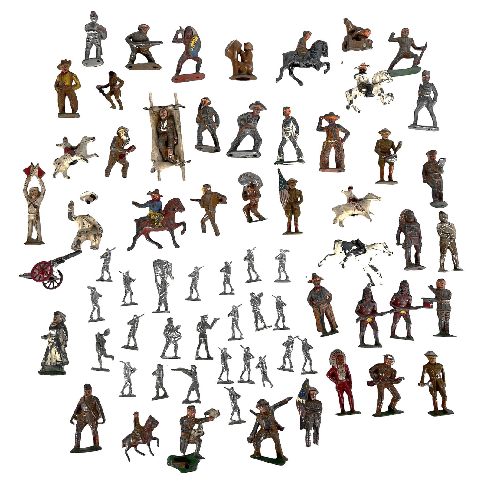 Vintage Lead Toy Figures - Cowboys, Soldiers, (1 of 5)