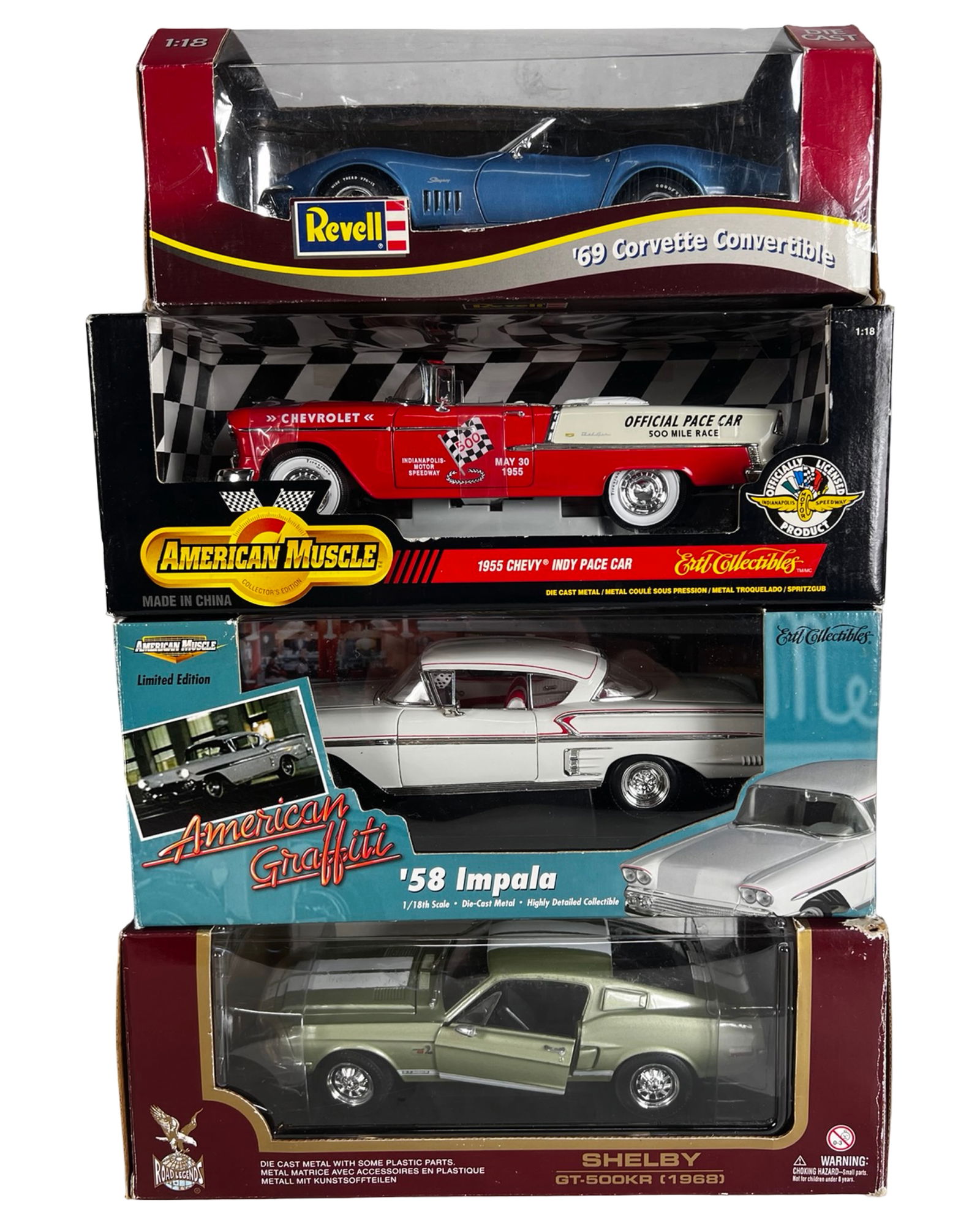 1:18 Scale Die-Cast Cars - Corvette, Shelby, Chevy (1 of 4)