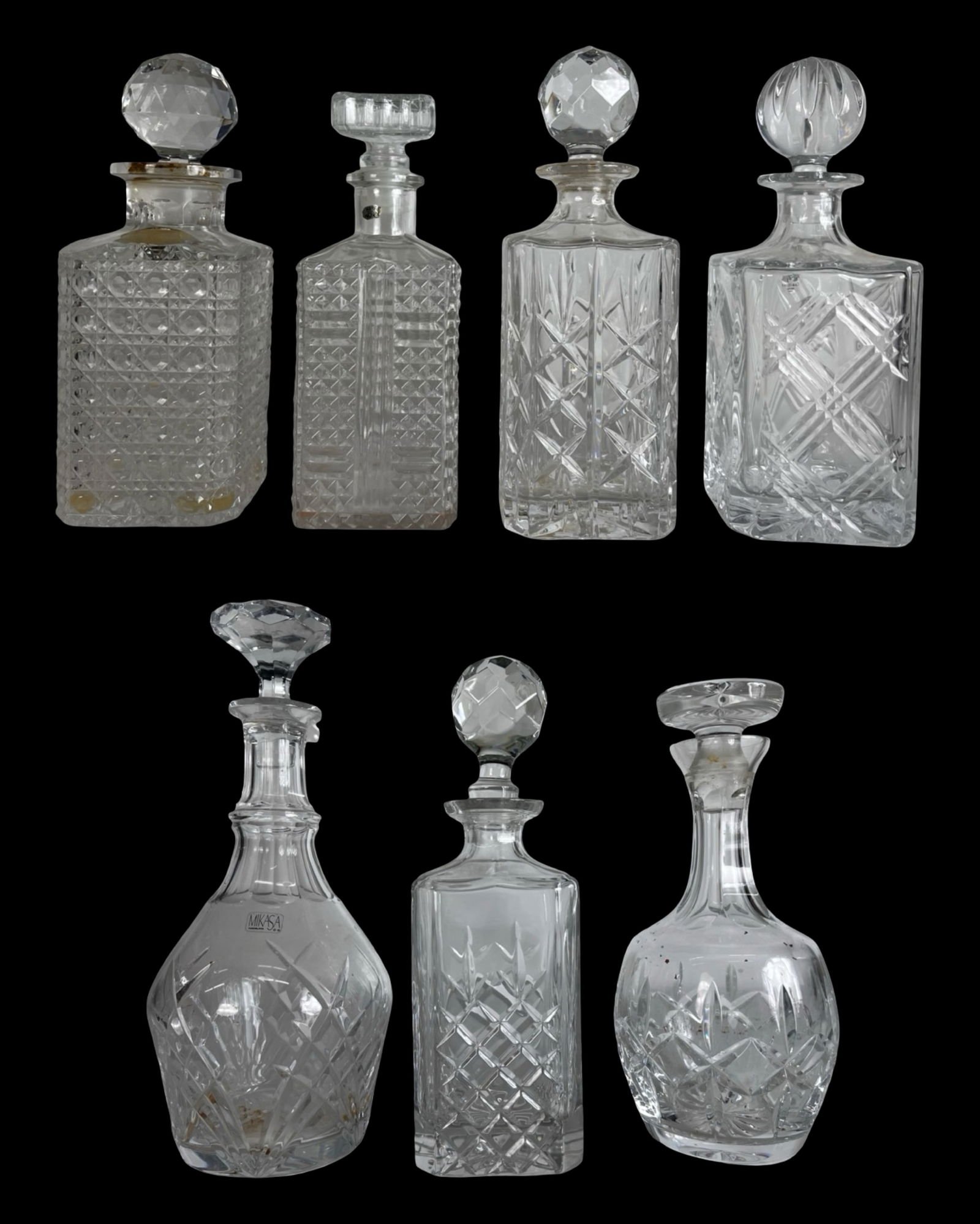 Vintage Cut Crystal Liquor & Whiskey Decanters (1 of 7)