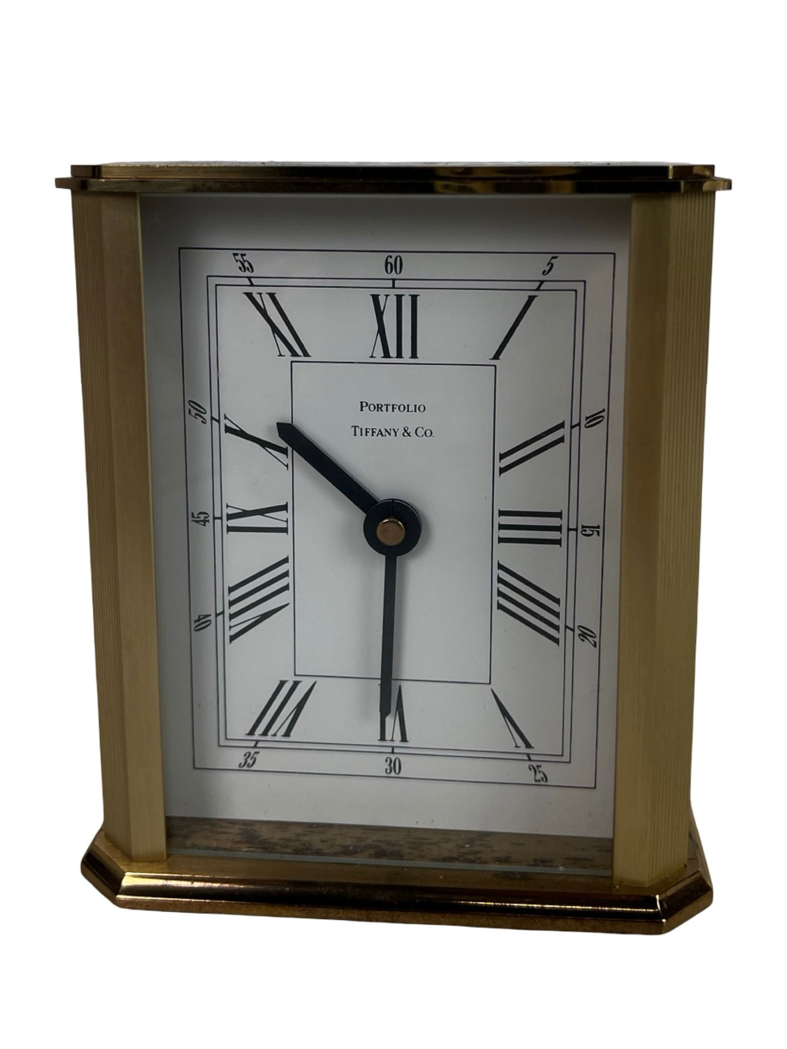 Tiffany & Co. Portfolio Brass Quartz Desk Clock (1 of 3)