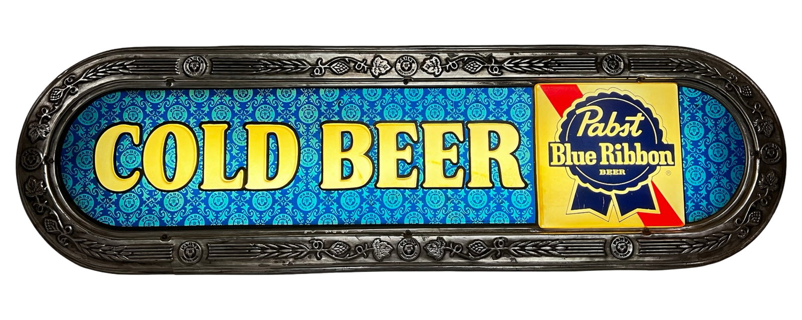 Vintage Pabst Blue Ribbon "Cold Beer" Lighted Sign (1 of 4)