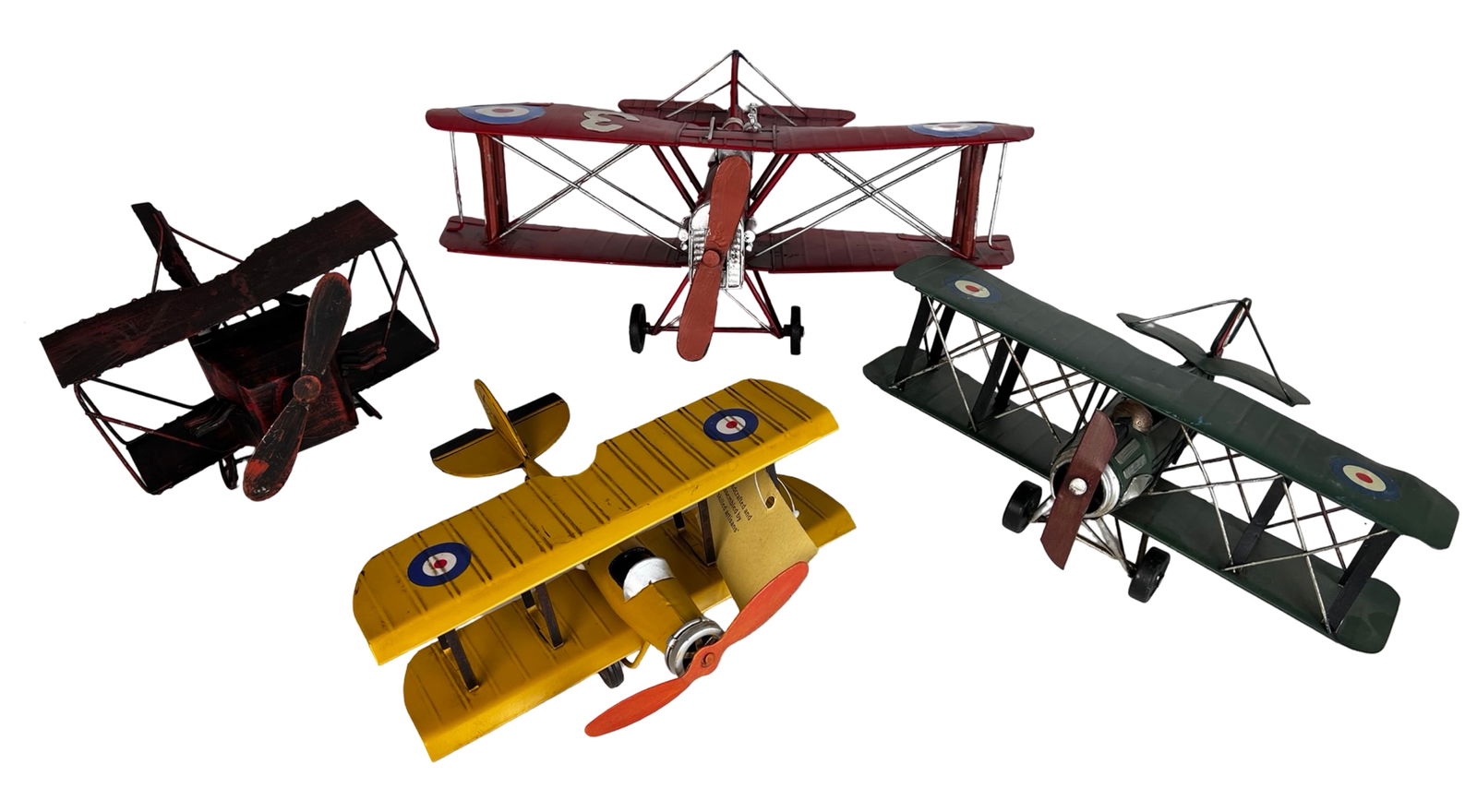 Vintage Handcrafted Metal Biplanes - Aviation (1 of 5)