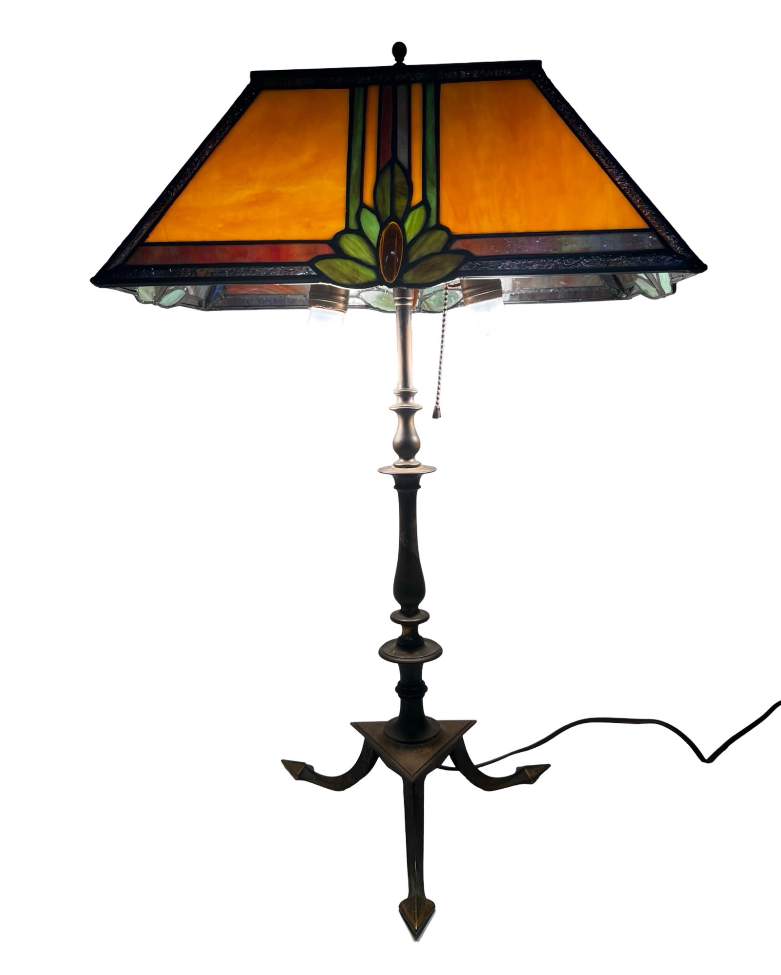 Frank Lloyd Wright Style Stained Glass Table Lamp (1 of 4)