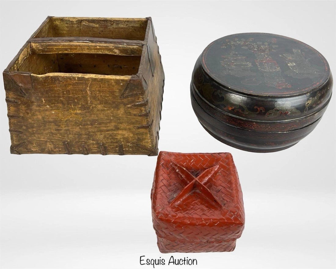 Antique Chinese Wooden Box & Bucket Collection (1 of 8)