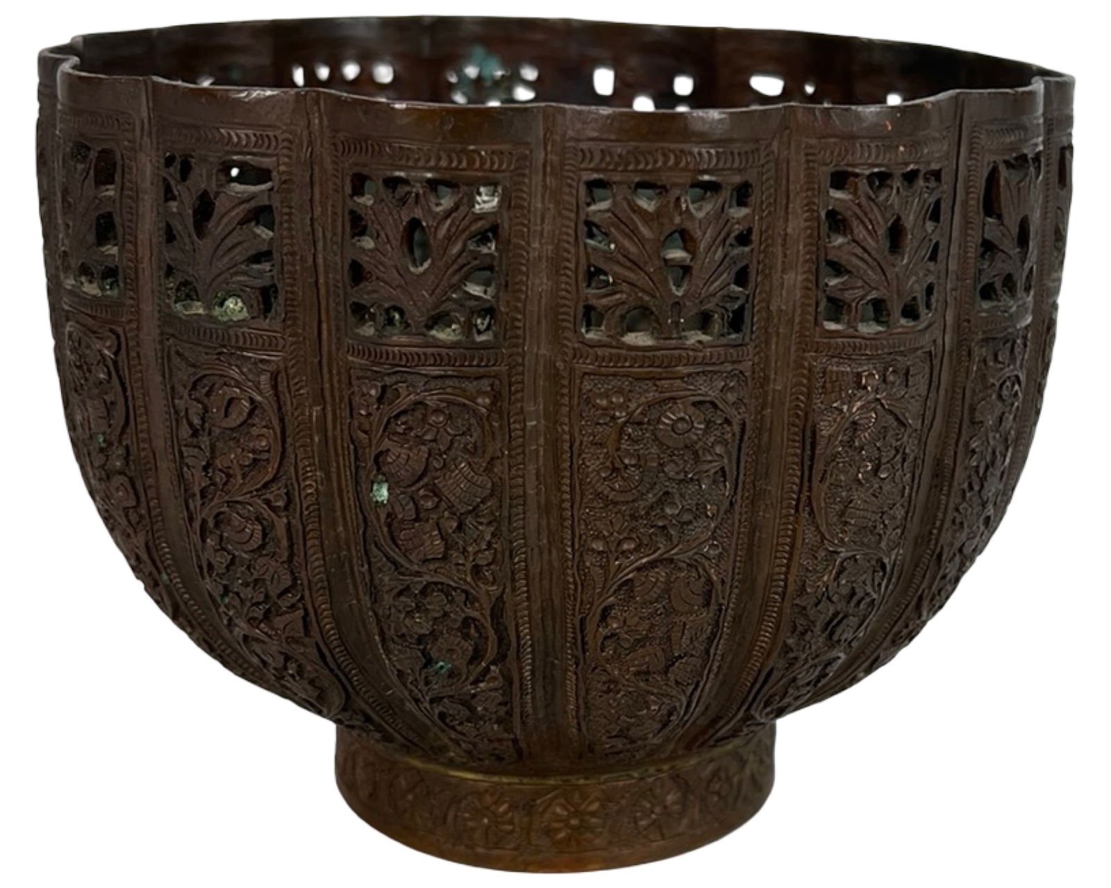 Middle Eastern Kashmiri Hand-Pierced Copper Bowl (1 of 5)