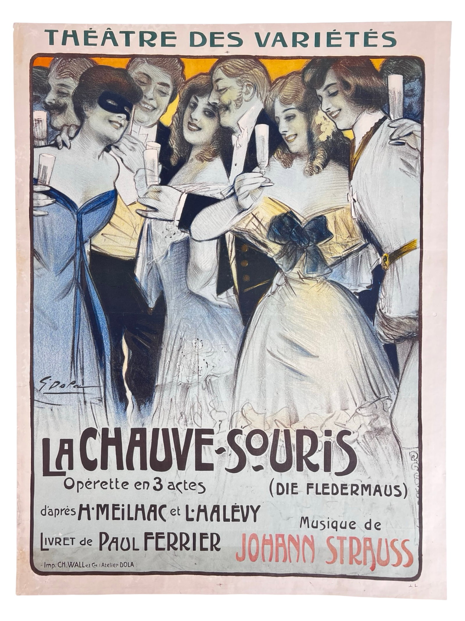 Original 1904 French Opera Poster La Chauve-Souris (1 of 4)
