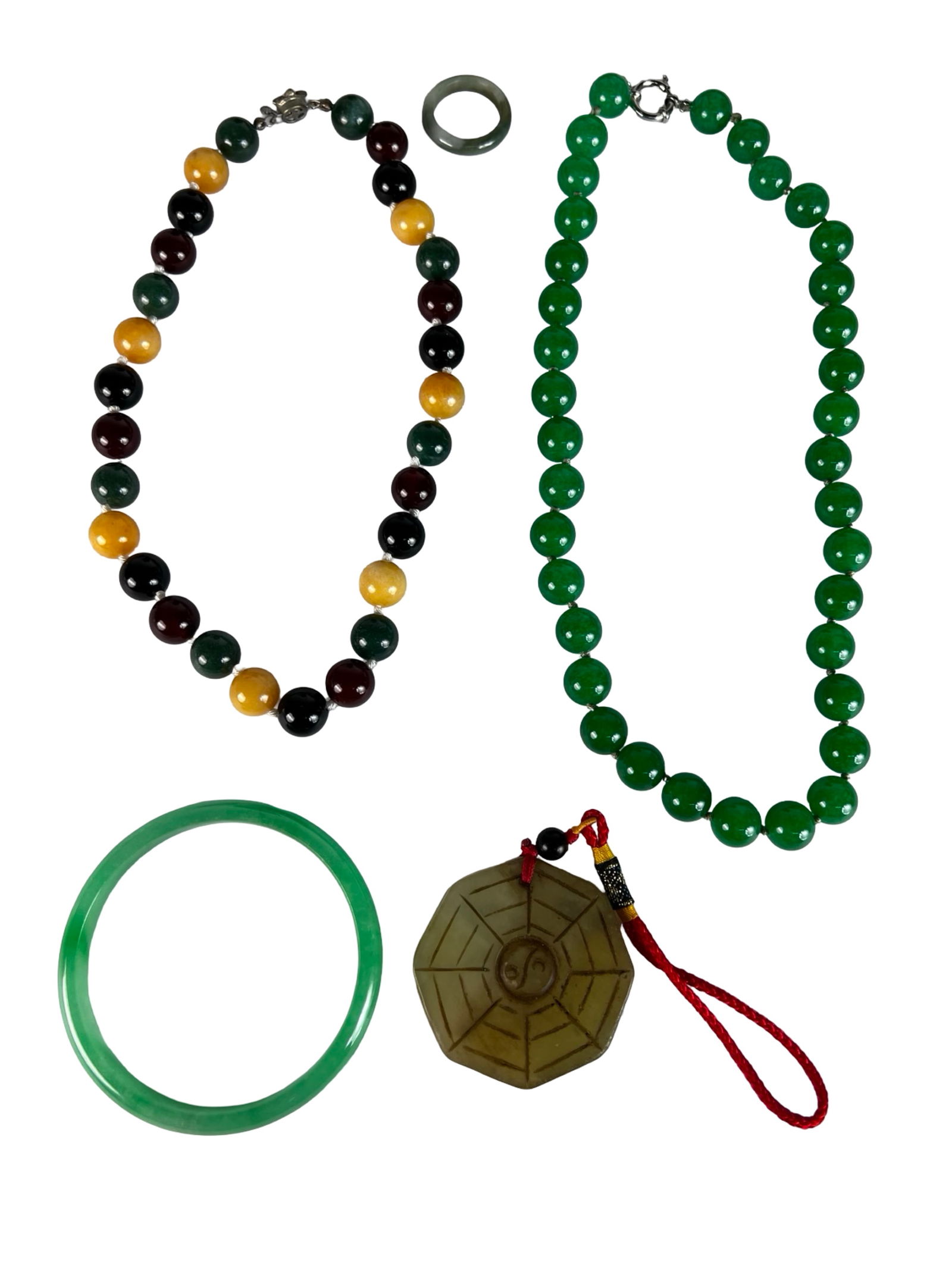 Assortment of Jade Jewelry- Necklaces, Bracelet, R (1 of 6)