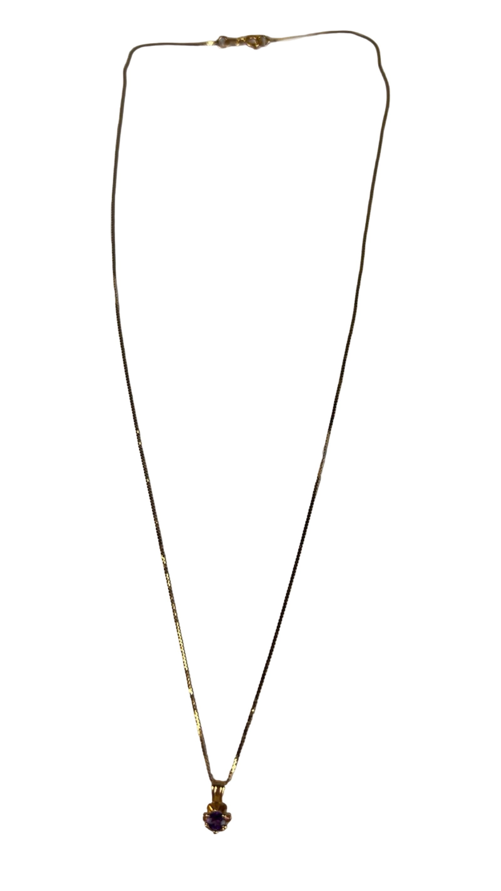 14k Gold Necklace with Amethyst Pendant (1 of 5)