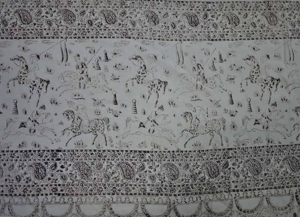Antique Iranian Block Printed Horse Tablecloth (1 of 6)