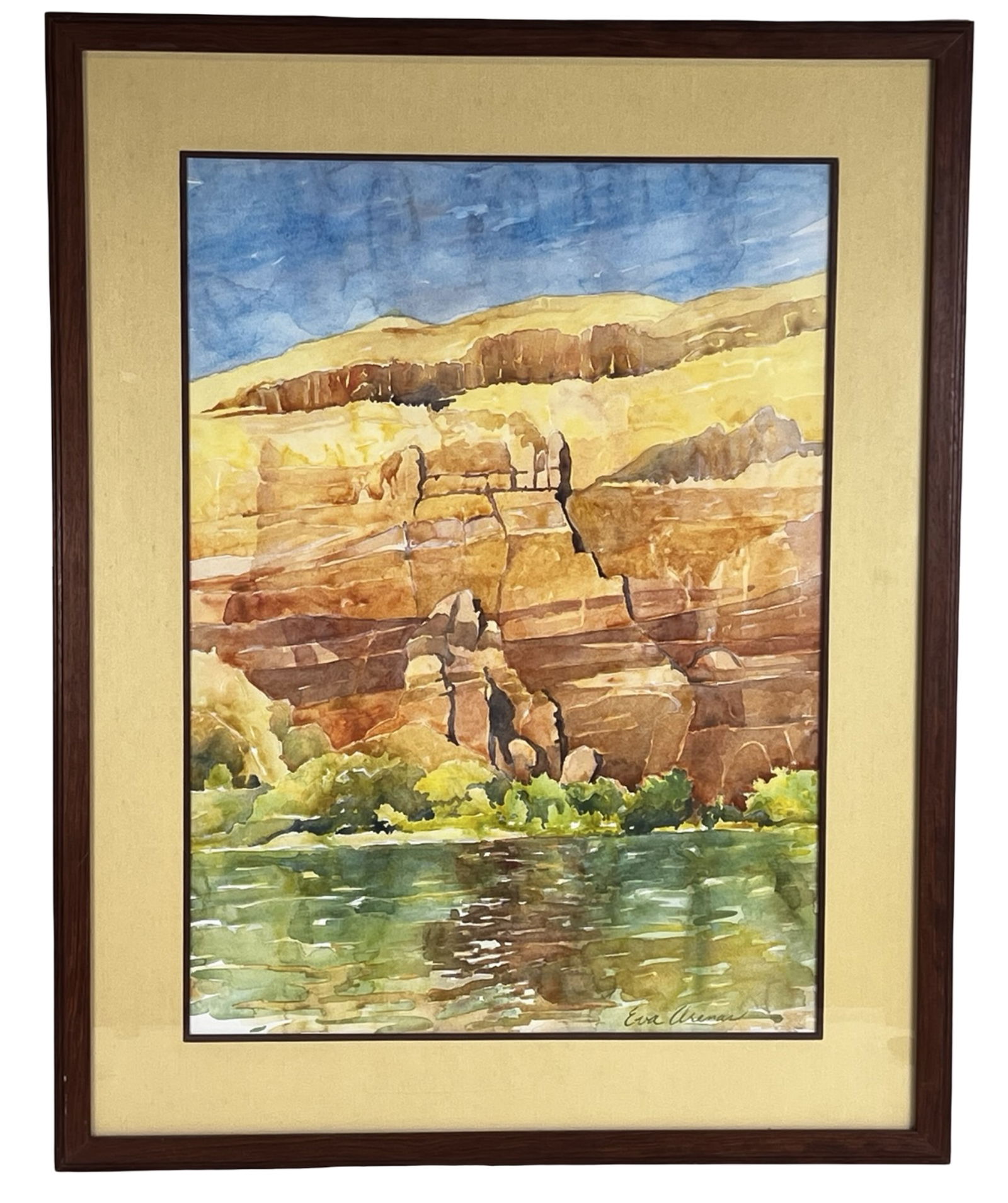 Eva Arenas - Desert Cliffs Landscape Watercolor (1 of 4)