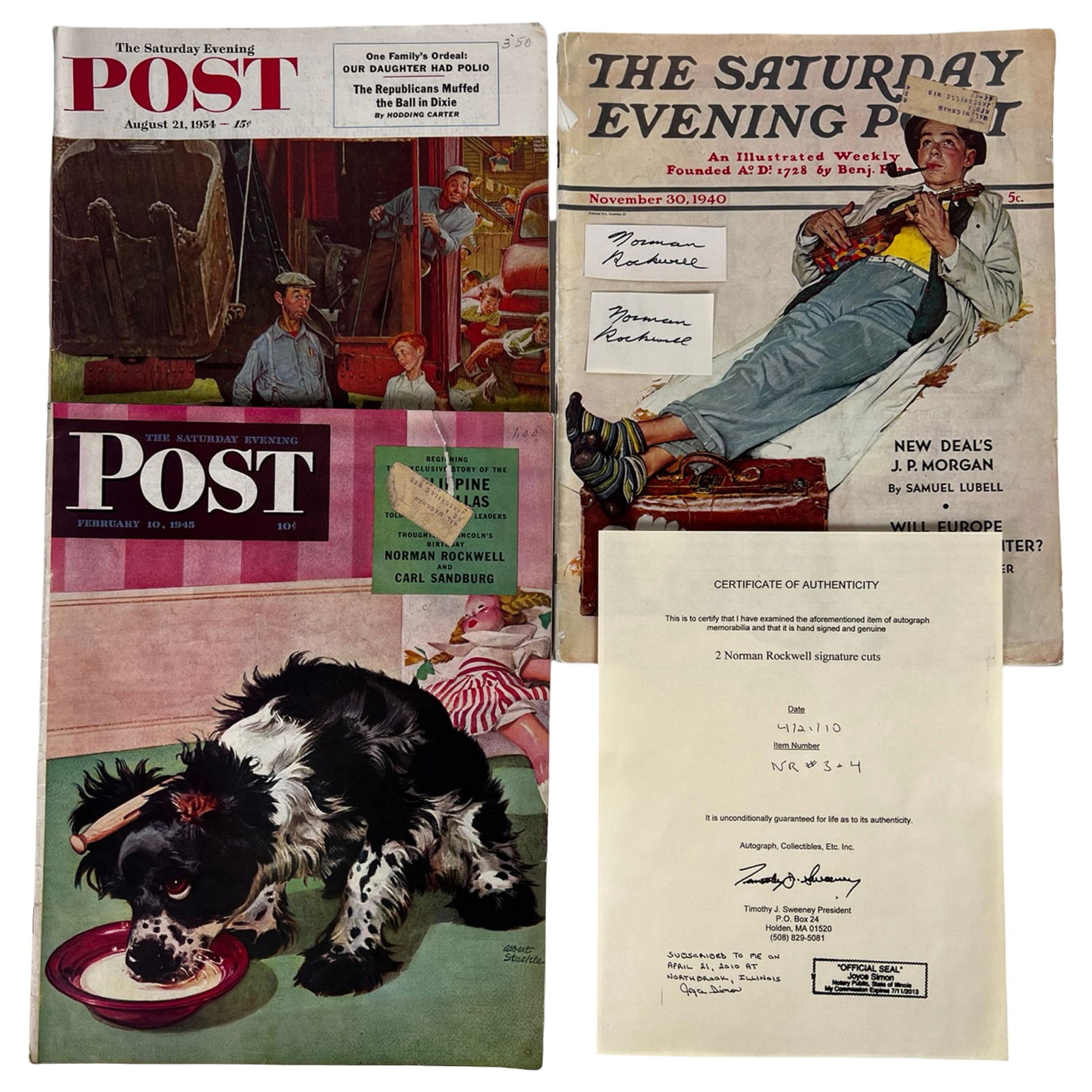 Norman Rockwell Two Autographs w/ Magazines (1 of 4)