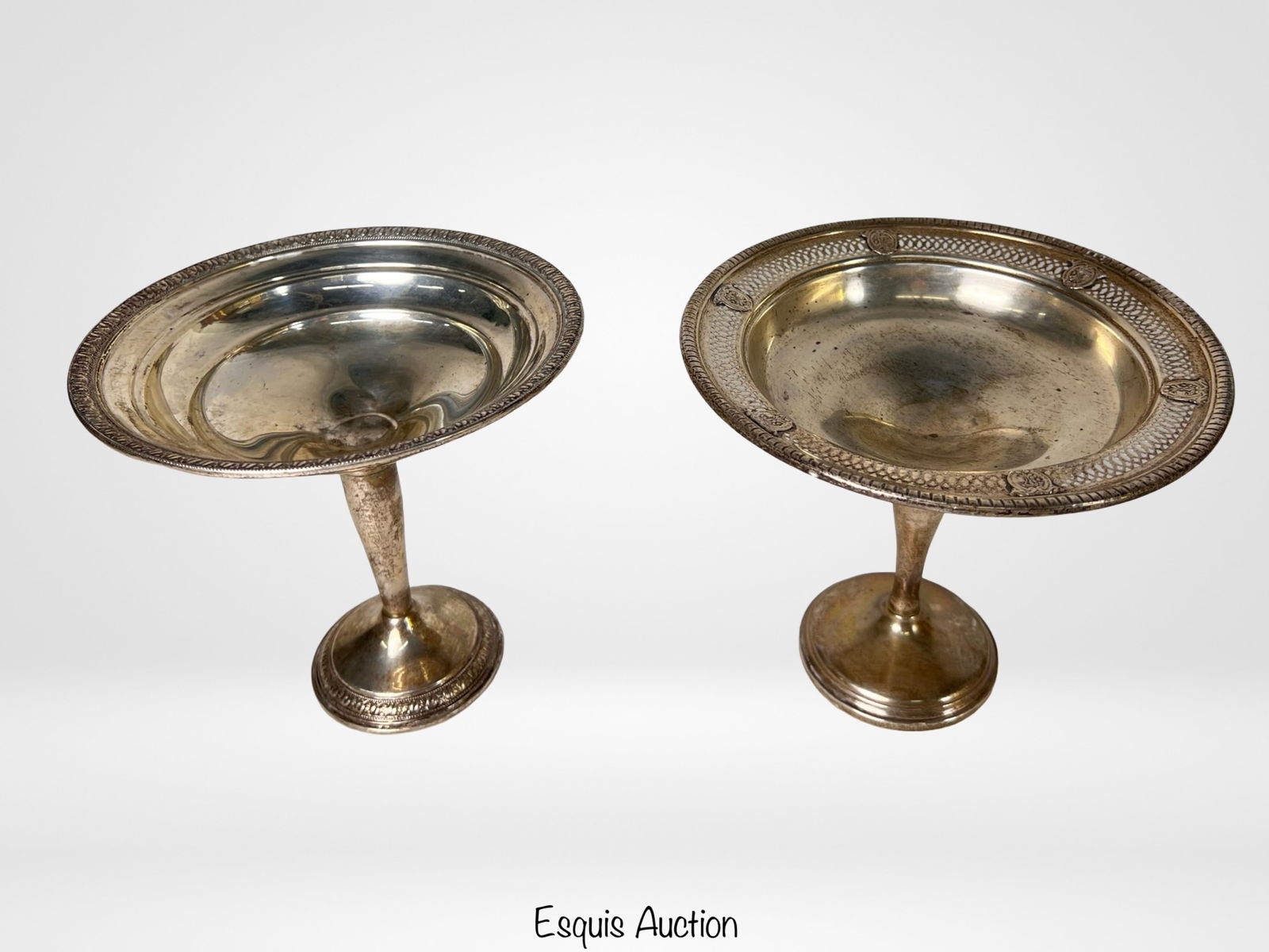 2 Vintage Sterling Silver Pedestal Compote Dishes (1 of 6)