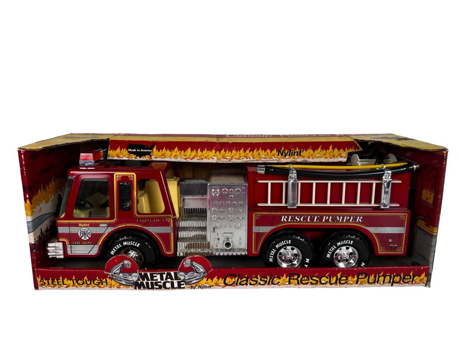 Vintage Nylint Metal Rescue Pumper Fire Truck (1 of 5)