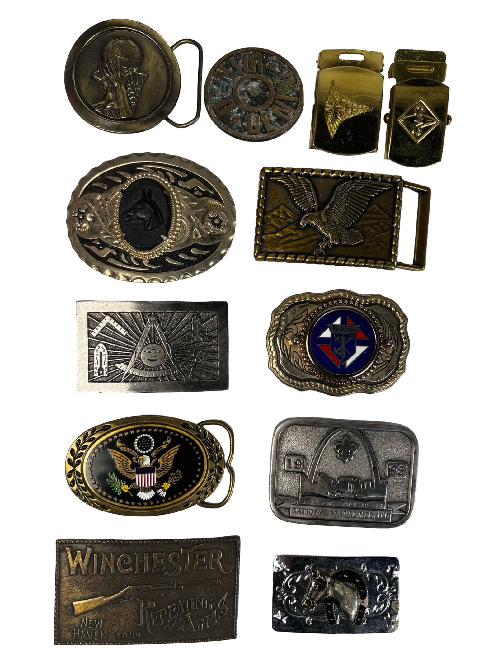 Vintage Belt Buckles - Fraternal, Patriotic, West (1 of 2)