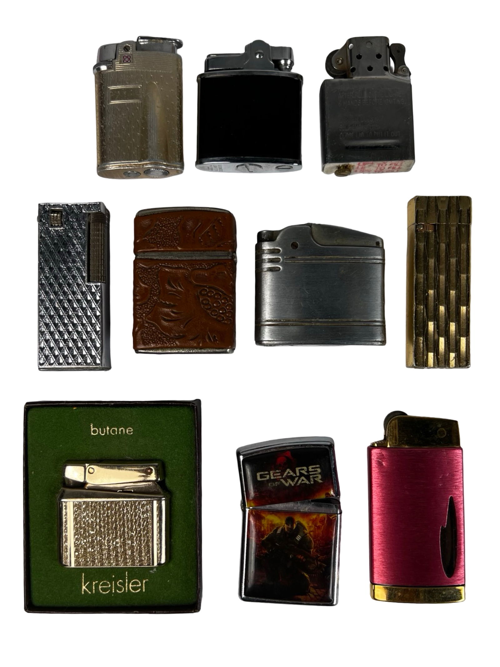 Group of Vintage Cigarette Lighters: Group of Vintage Cigarette Lighters. Some age related wear, untested.