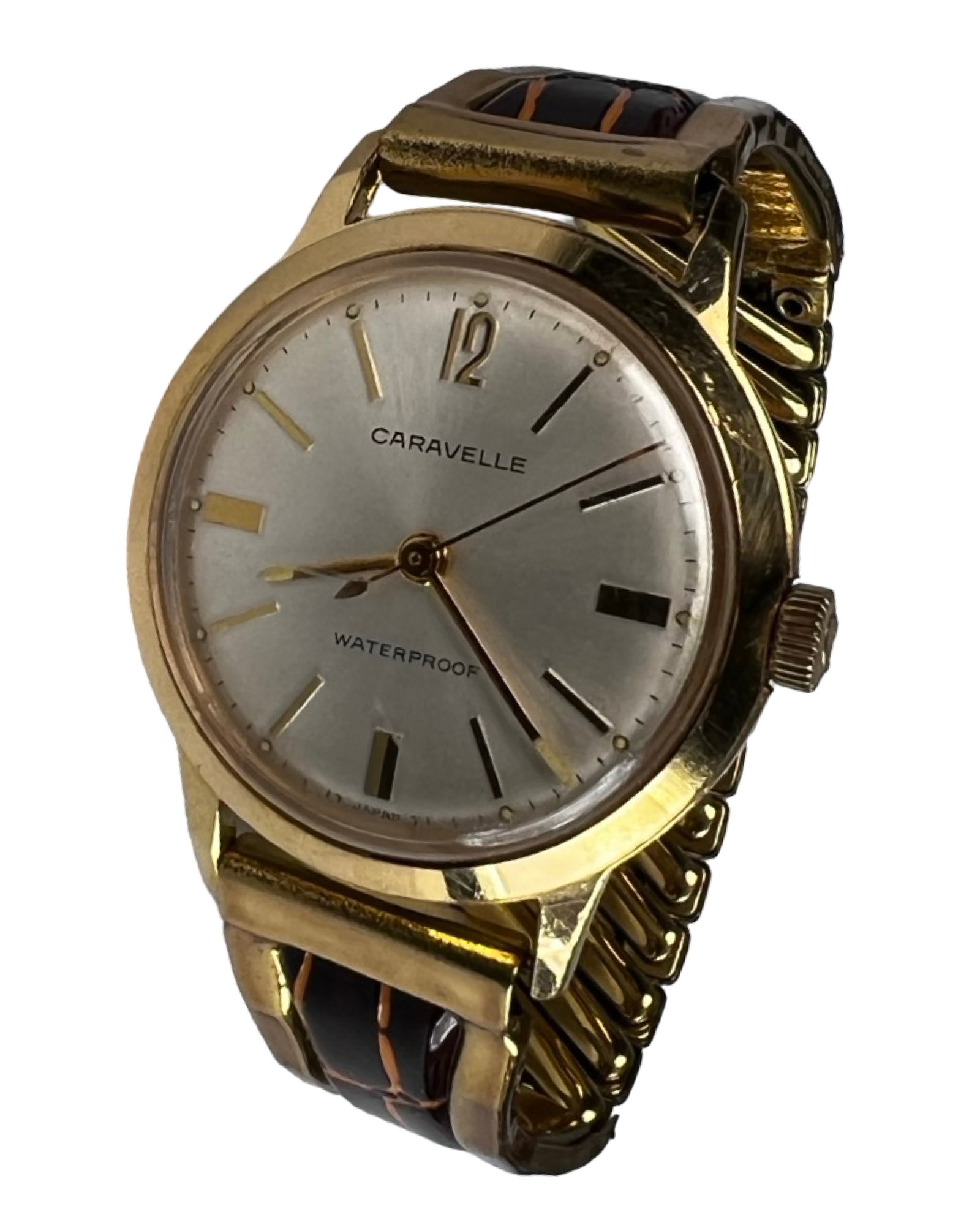 Vintage 1960s Caravelle by Bulova Mens Wrist Watch: Vintage 1960's Caravelle by Bulova Men's Wrist Watch. Some age related wear, working.