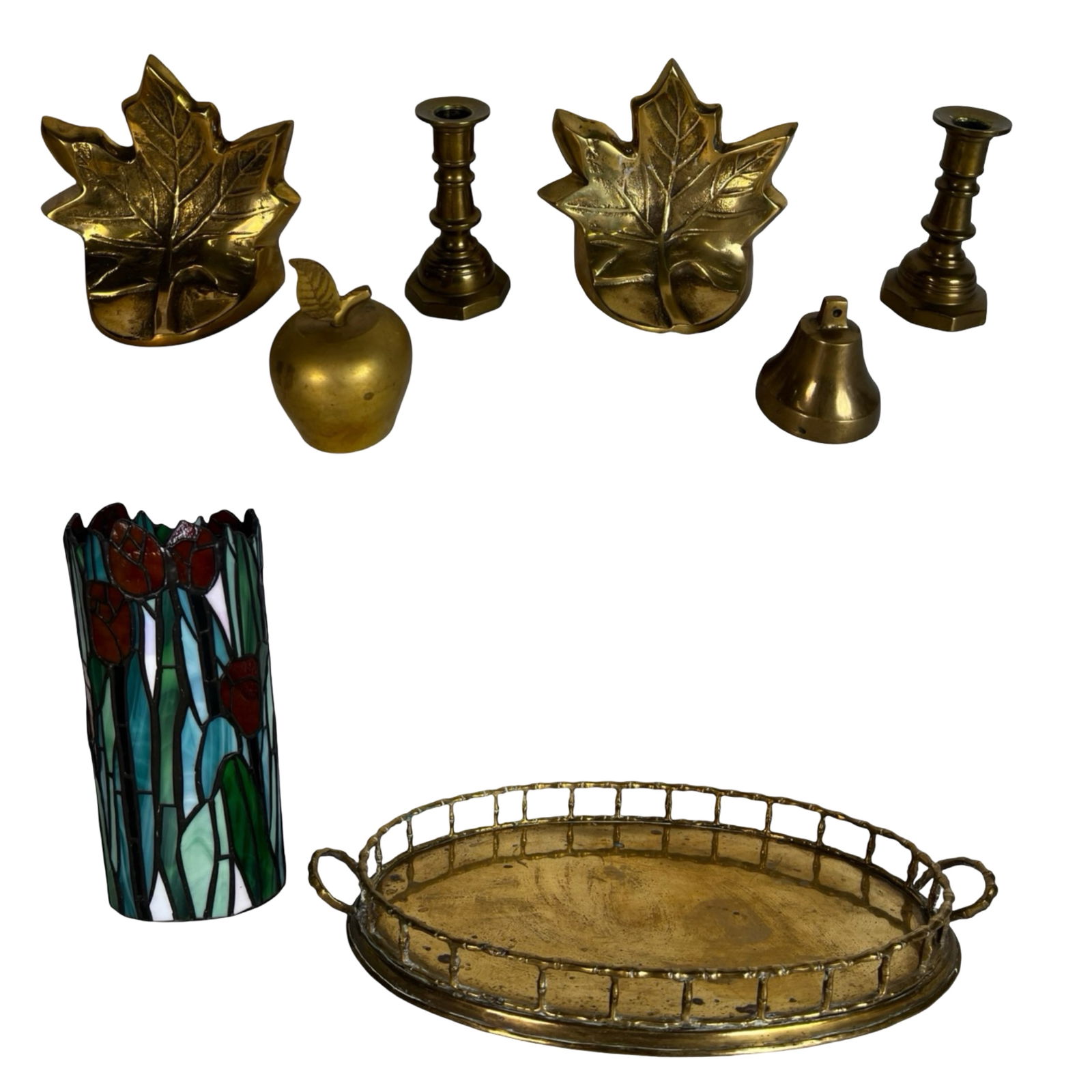 Vintage Brass & Stained Glass Decor Accessories (1 of 7)